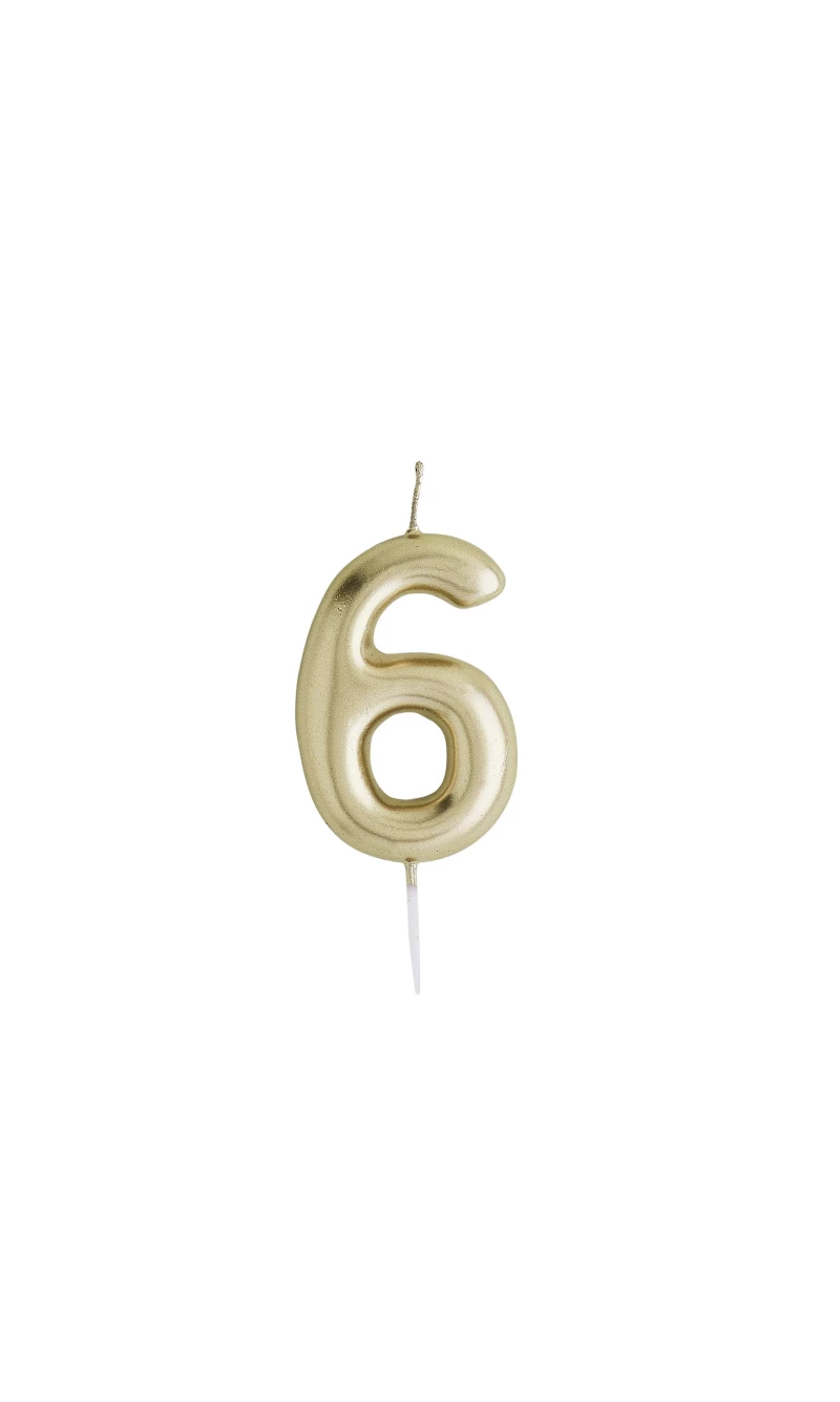 Gold No.6 Candle (H)84x(W)40mm