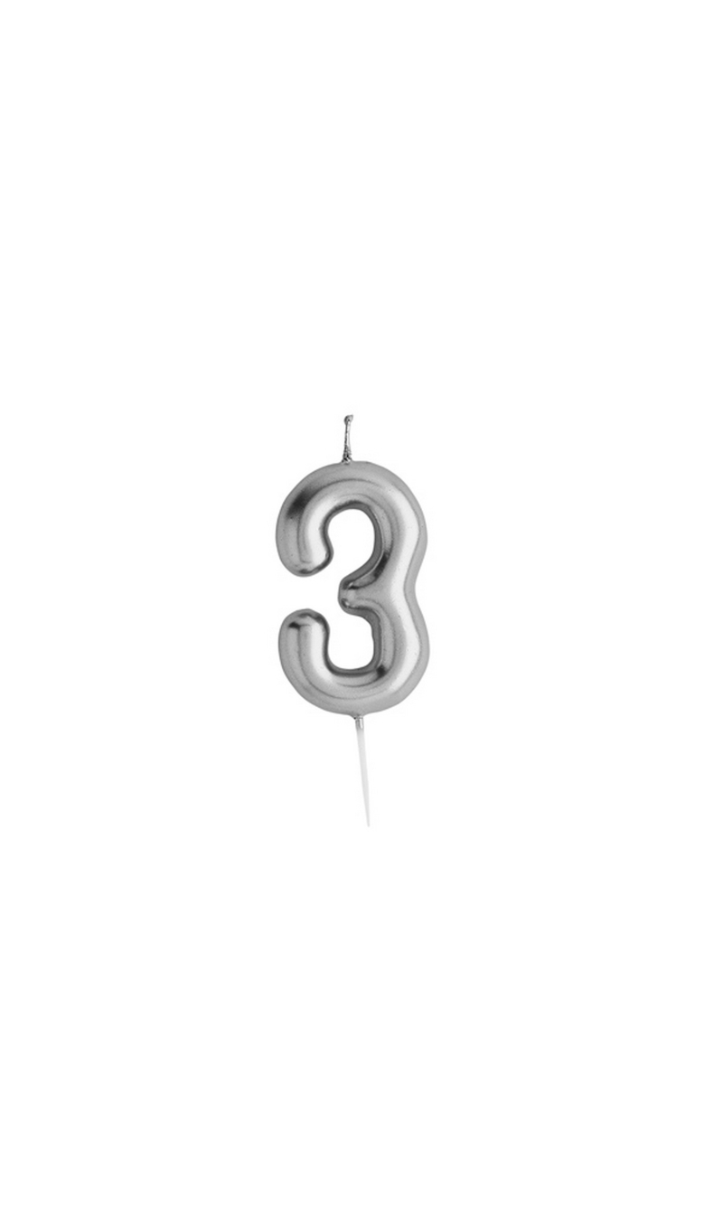 Silver No.3 Candle (H)90x(W)35mm