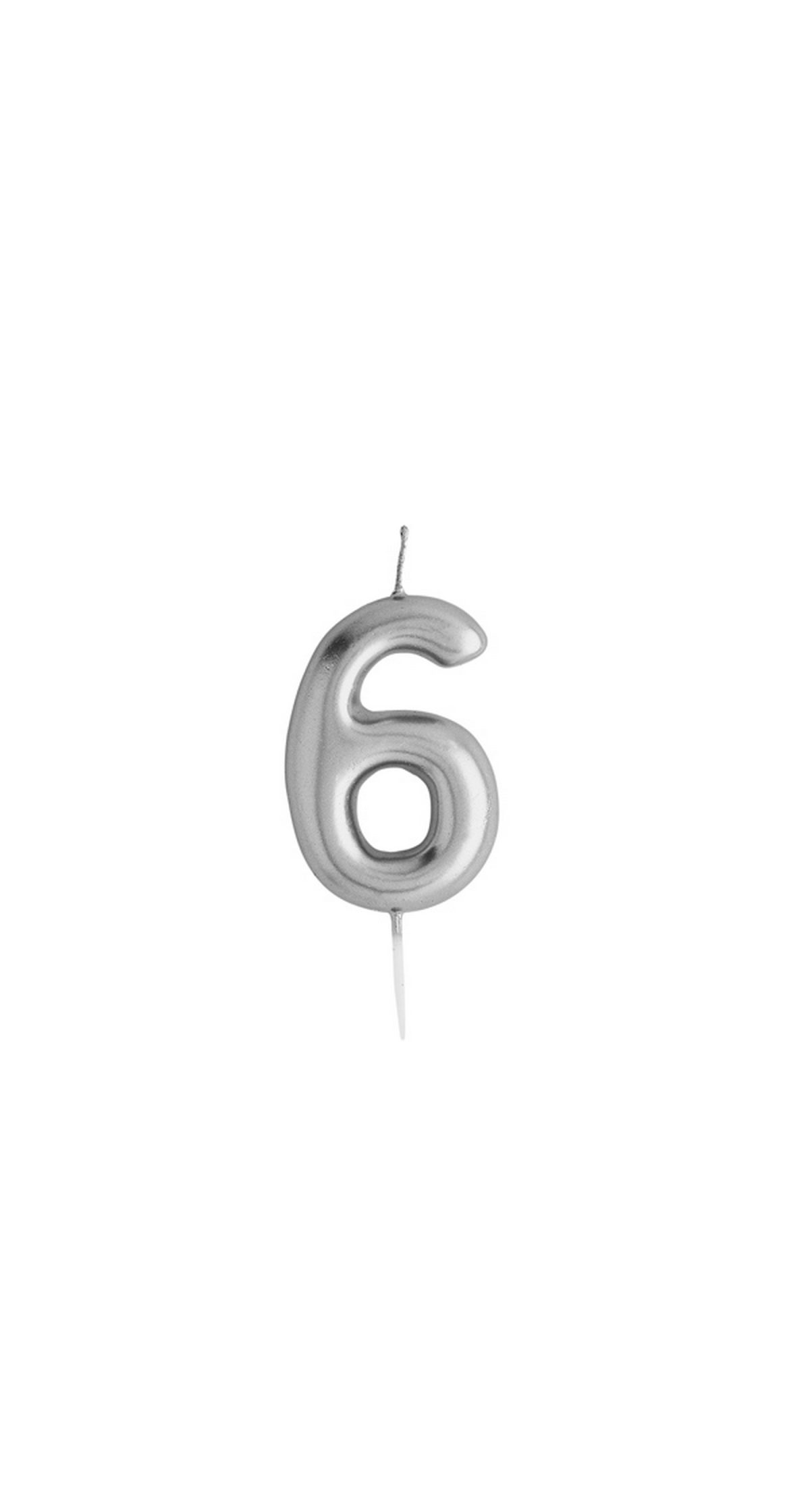 Silver No.6 Candle (H)85x(W)41mm