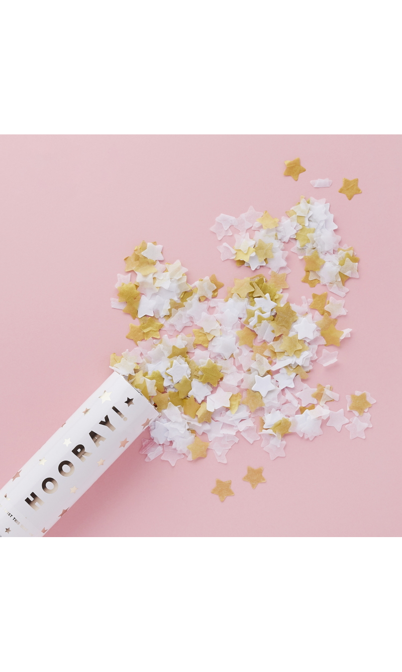 Gold Confetti Cannon (H)20 (W) 5cm