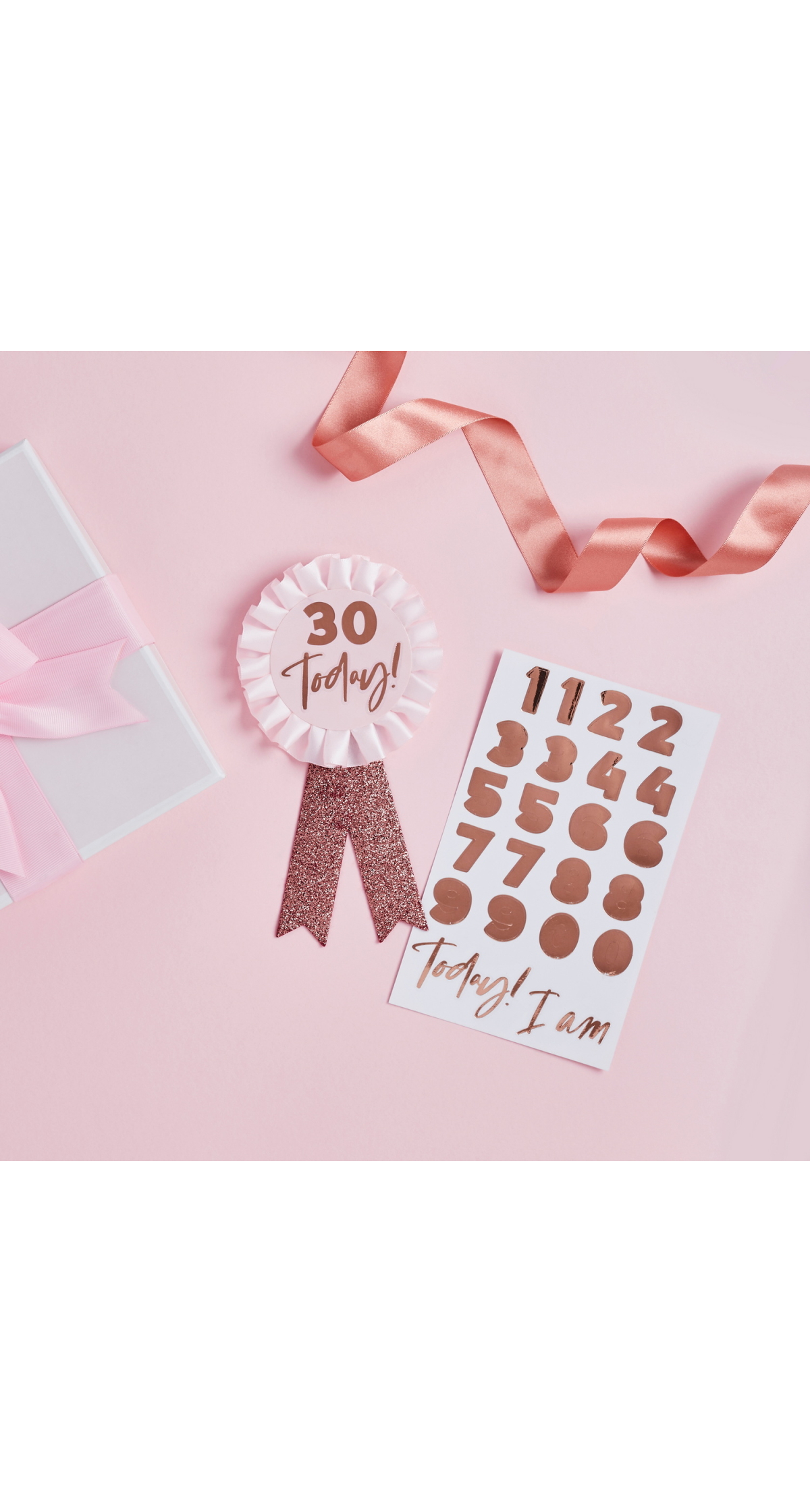 Rose Gold Milestone Birthday Badge Personalised With Stickers