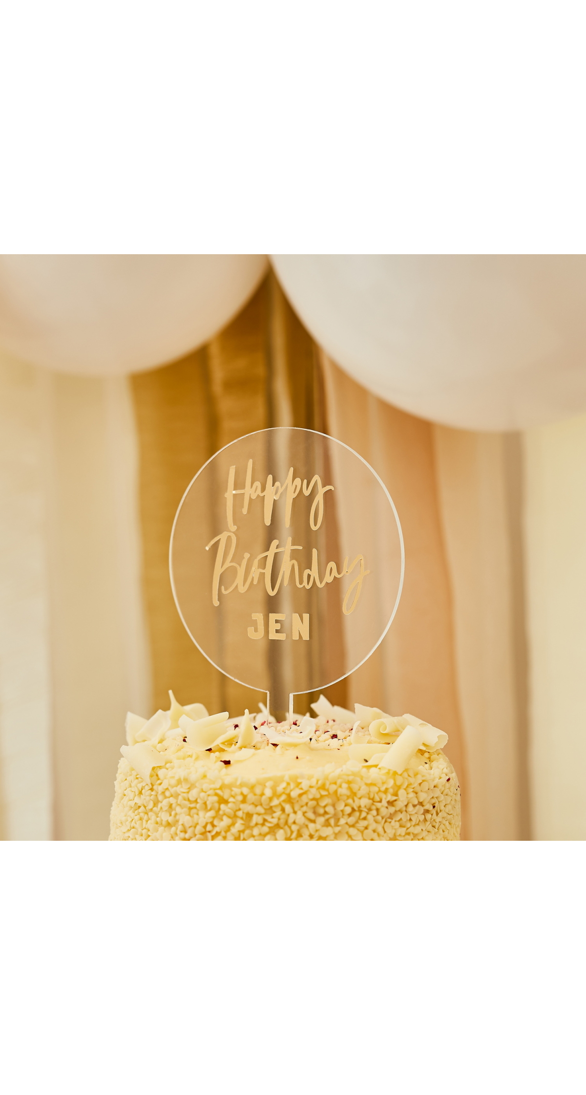 Acrylic Personalised Cake Topper With Gold Sticker Sheets - Image 2