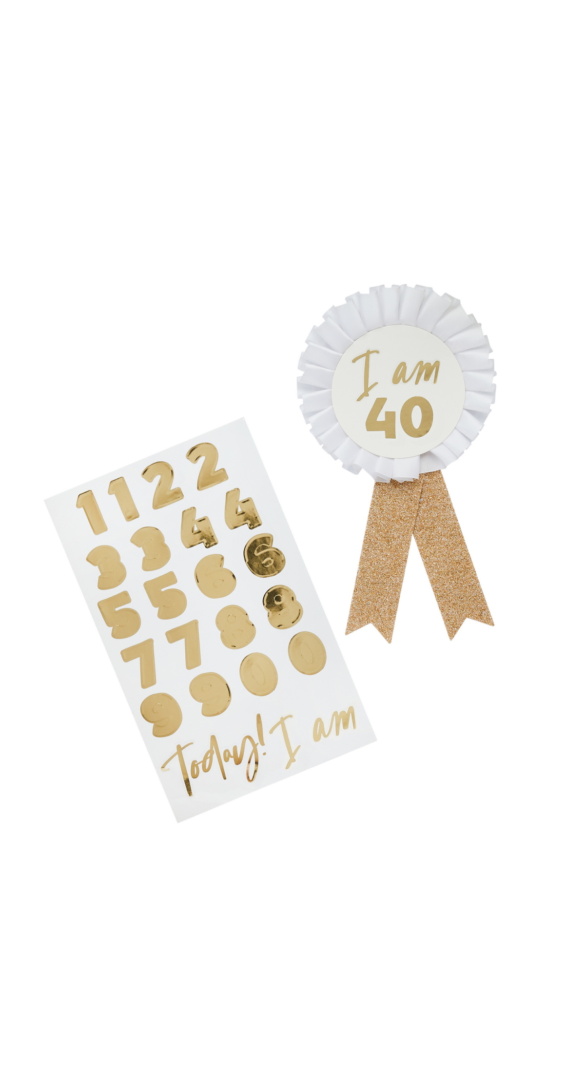 Gold Milestone Birthday Badge Personalised With Stickers - Image 2