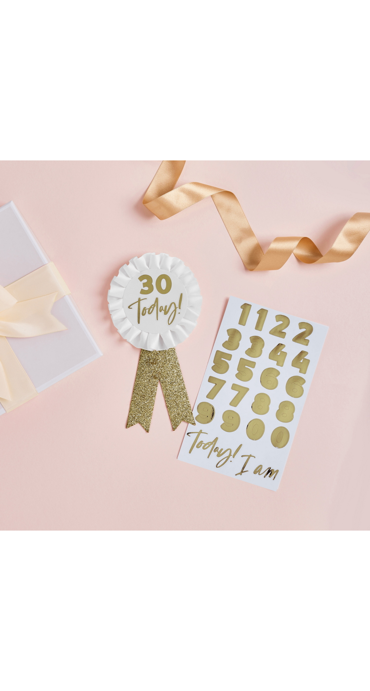 Gold Milestone Birthday Badge Personalised With Stickers - Image 3