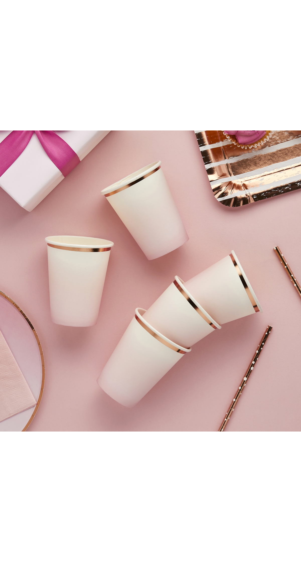 Rose Gold & Pink Ombre Paper Cups 8pk