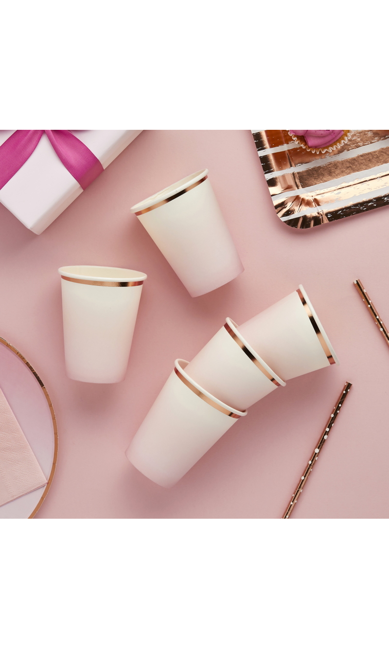 Rose Gold & Pink Ombre Paper Cups 8pk