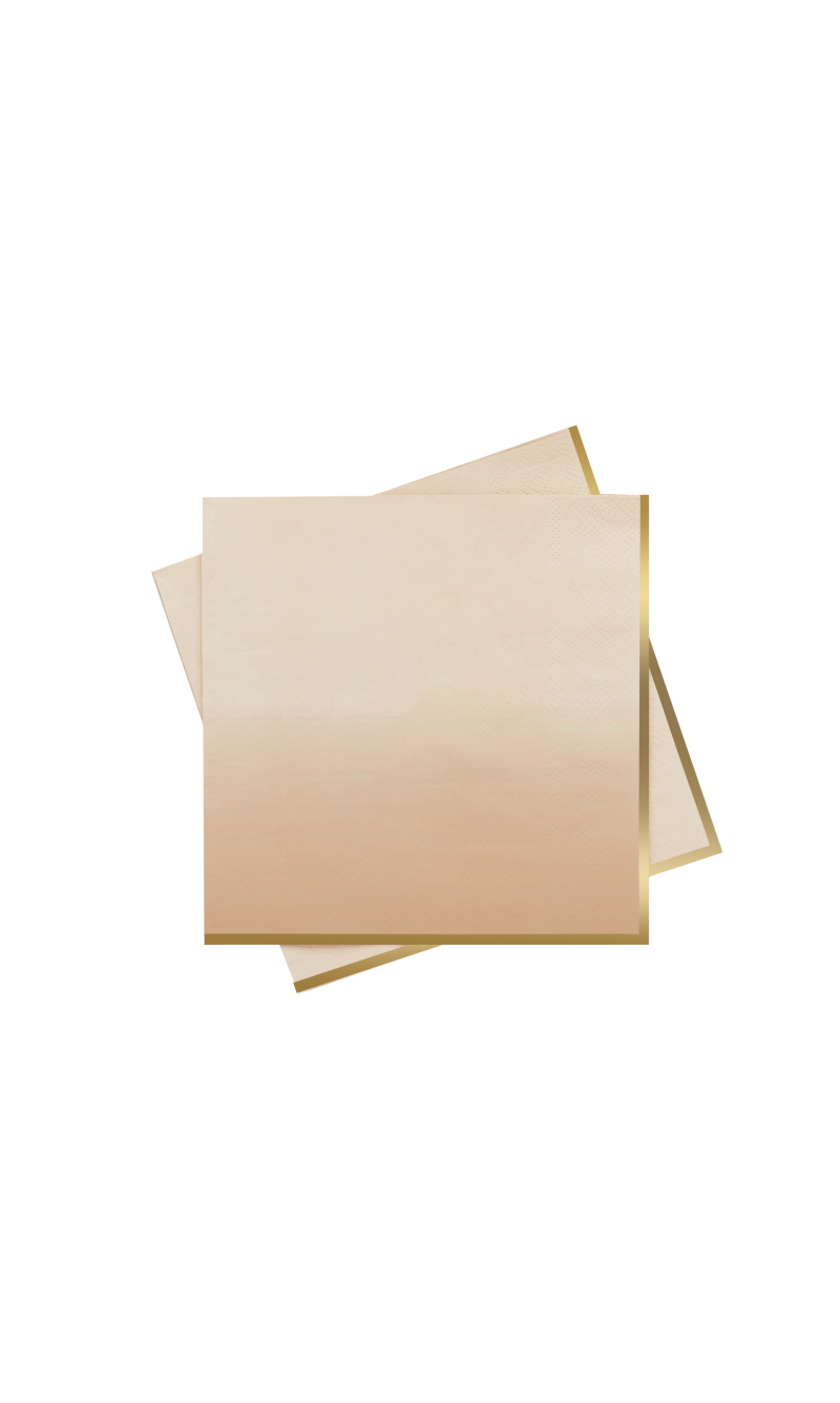 Gold & Peach Ombre Paper Napkins 16pk