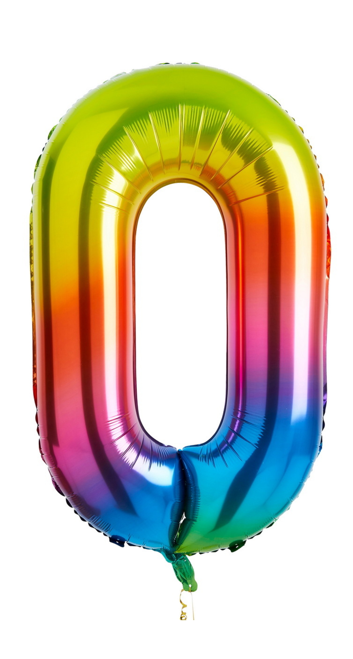 34 Inch Foil Balloon Number 0 â€“ Rainbow