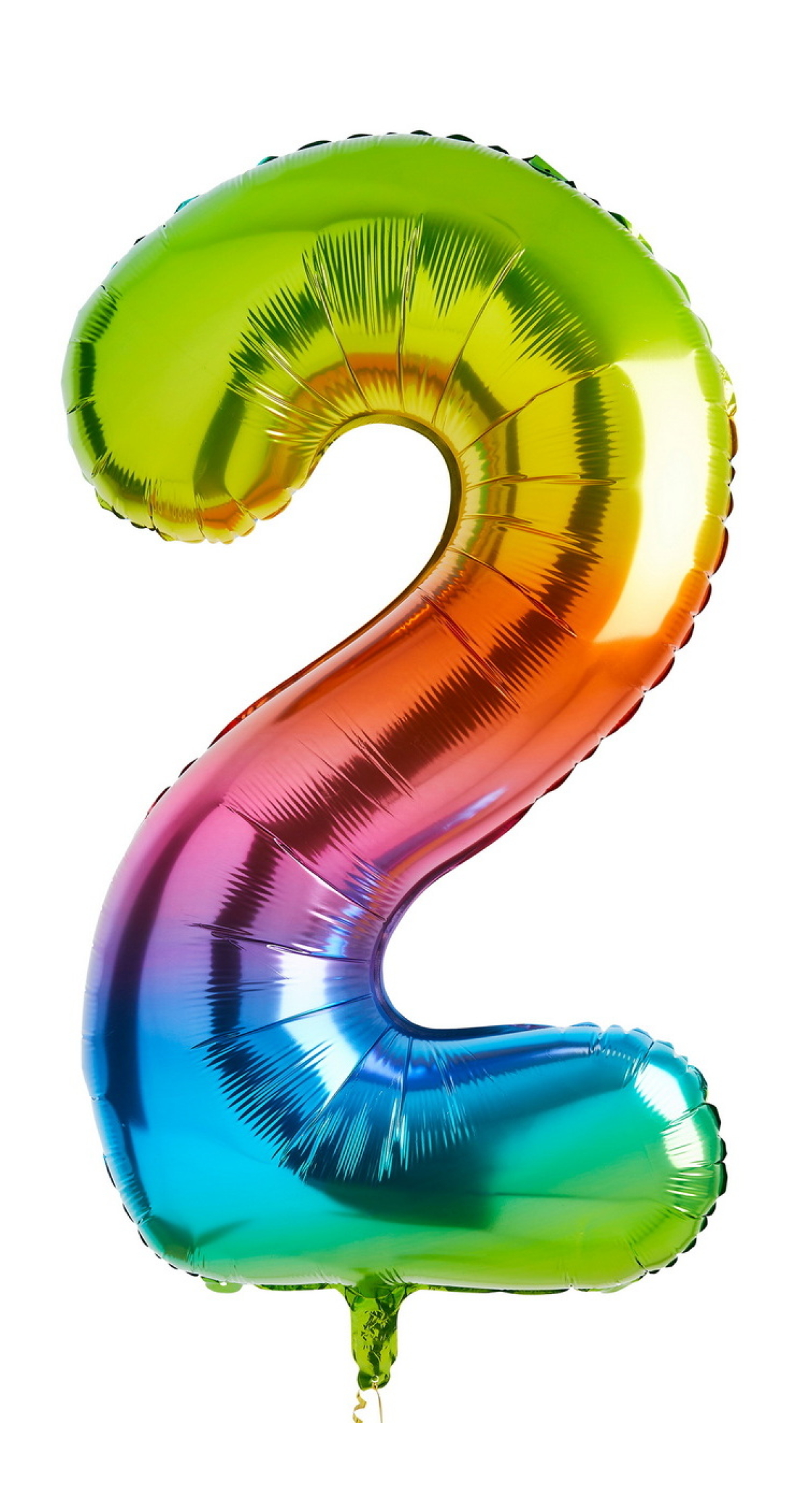 34 Inch Foil Balloon Number 2 â€“ Rainbow