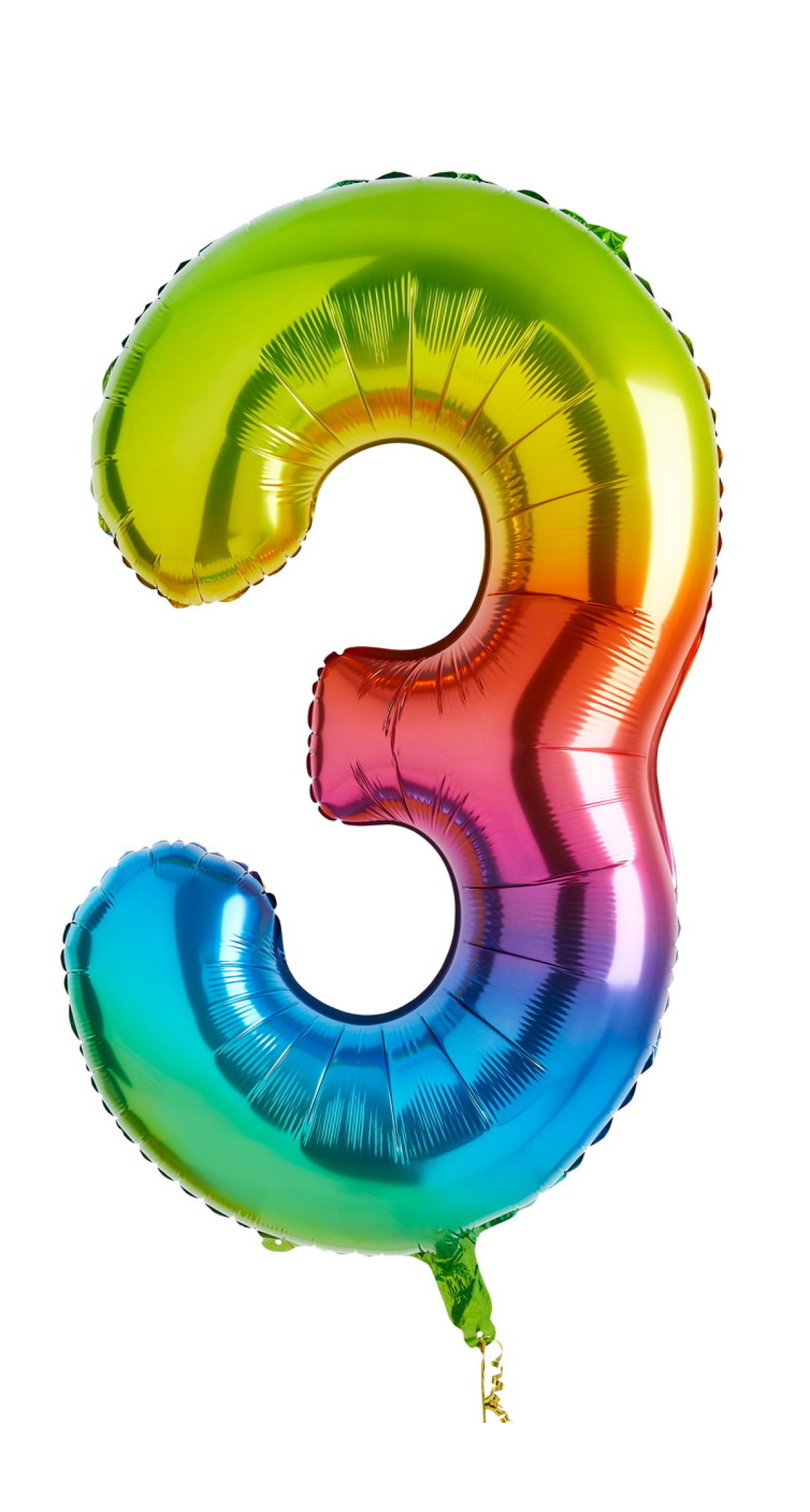 34 Inch Foil Balloon Number 3 â€“ Rainbow