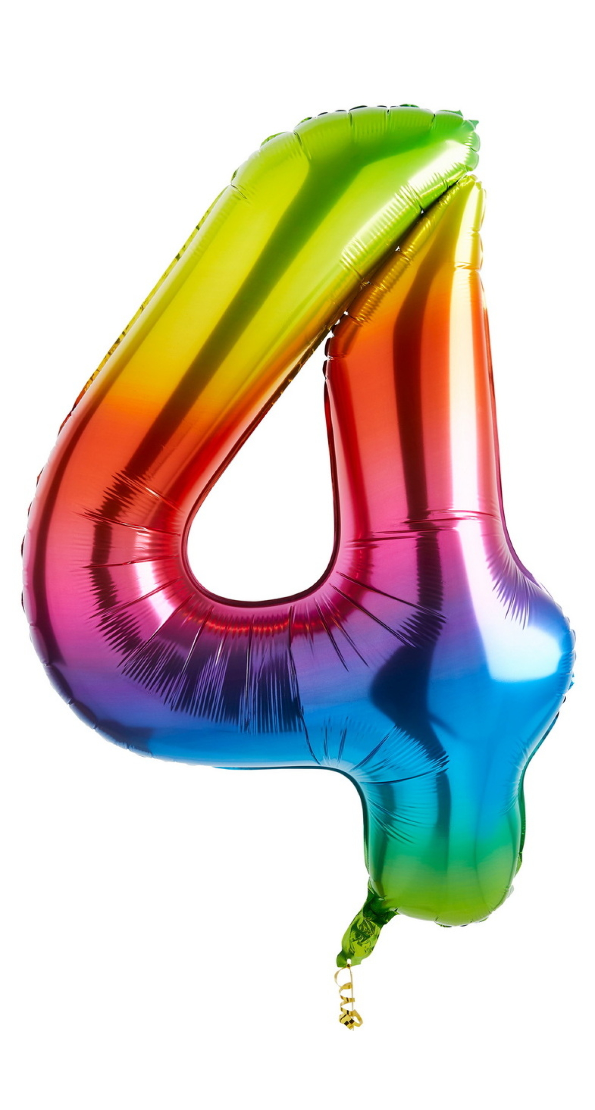 34 Inch Foil Balloon Number 4 â€“ Rainbow