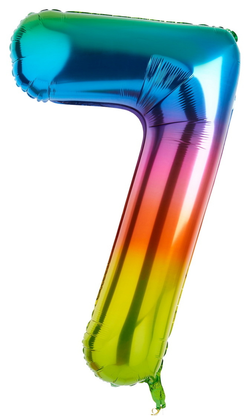34 Inch Foil Balloon Number 7 â€“ Rainbow