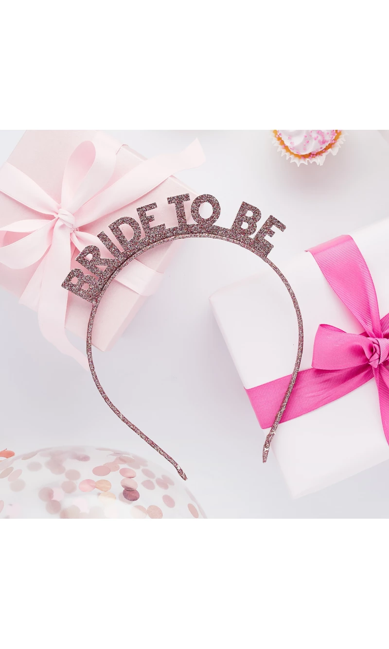 Rose Gold Bride To Be Glitter Headband