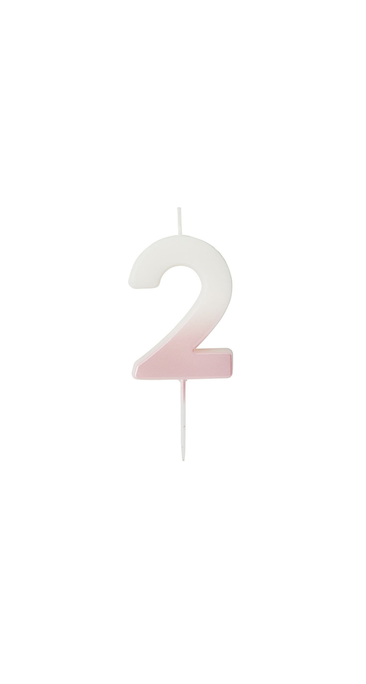 Pink Ombre Number 2 Wax Candle