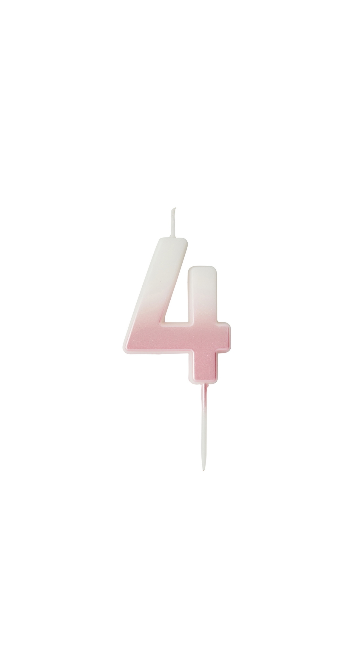 Pink Ombre Number 4 Wax Candle