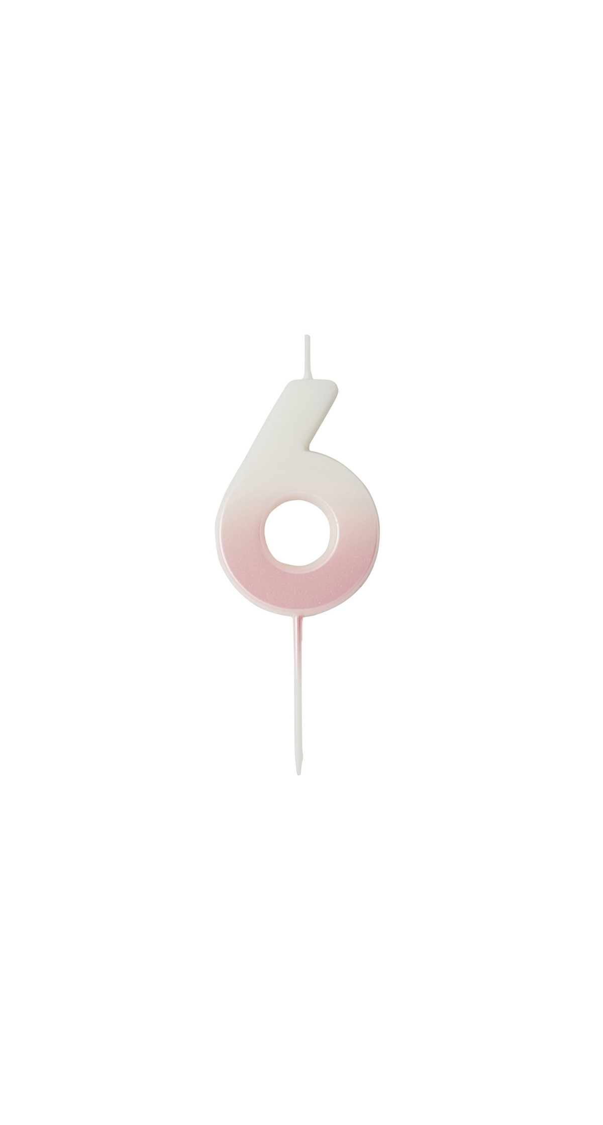Pink Ombre Number 6 Wax Candle