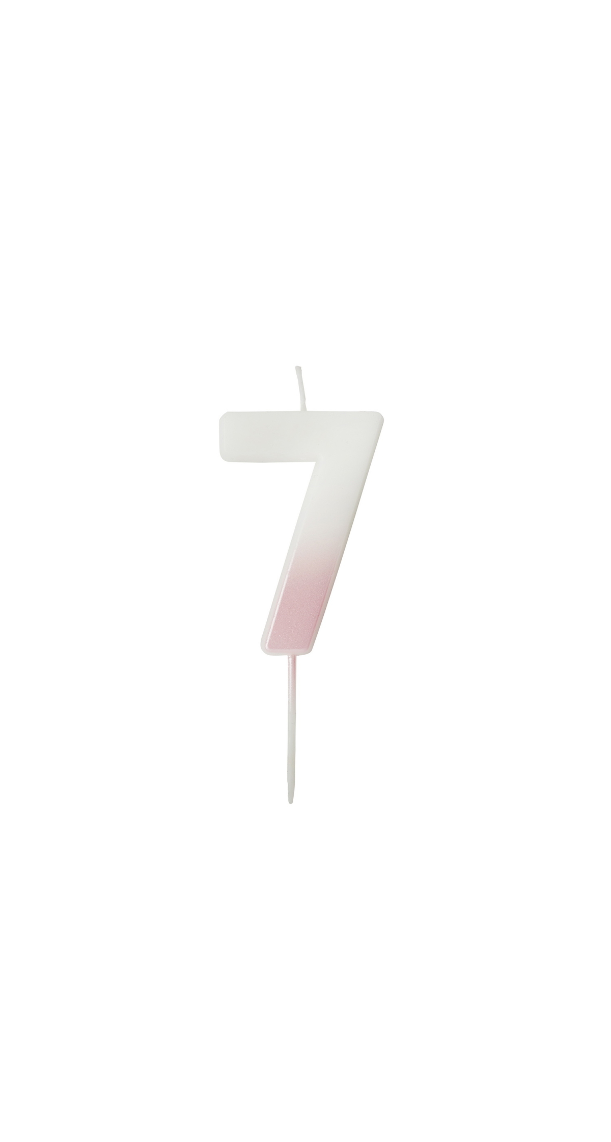 Pink Ombre Number 7 Wax Candle