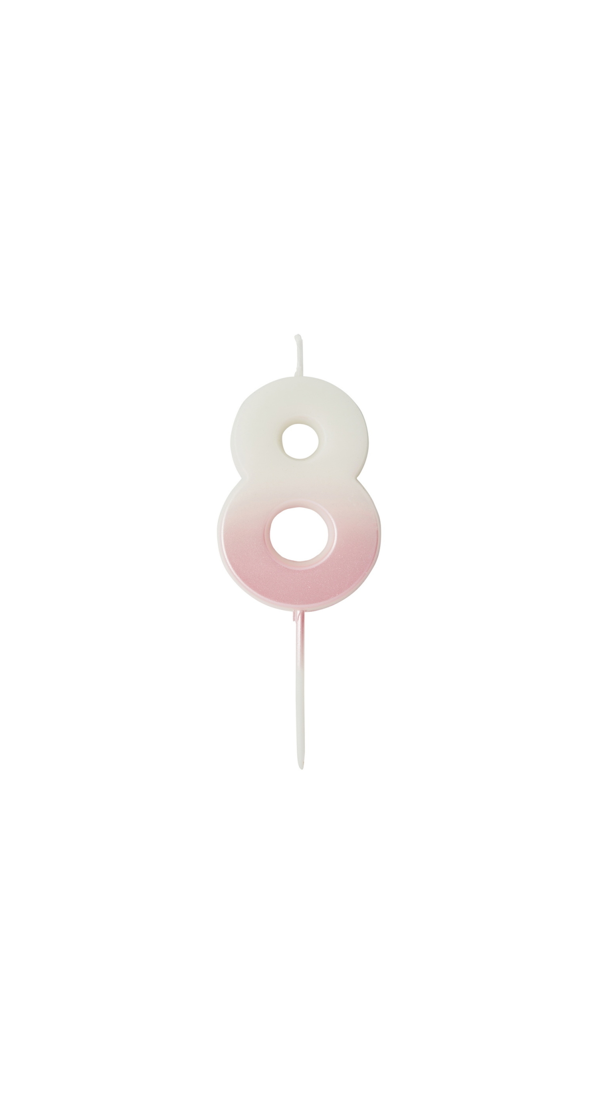 Pink Ombre Number 8 Wax Candle