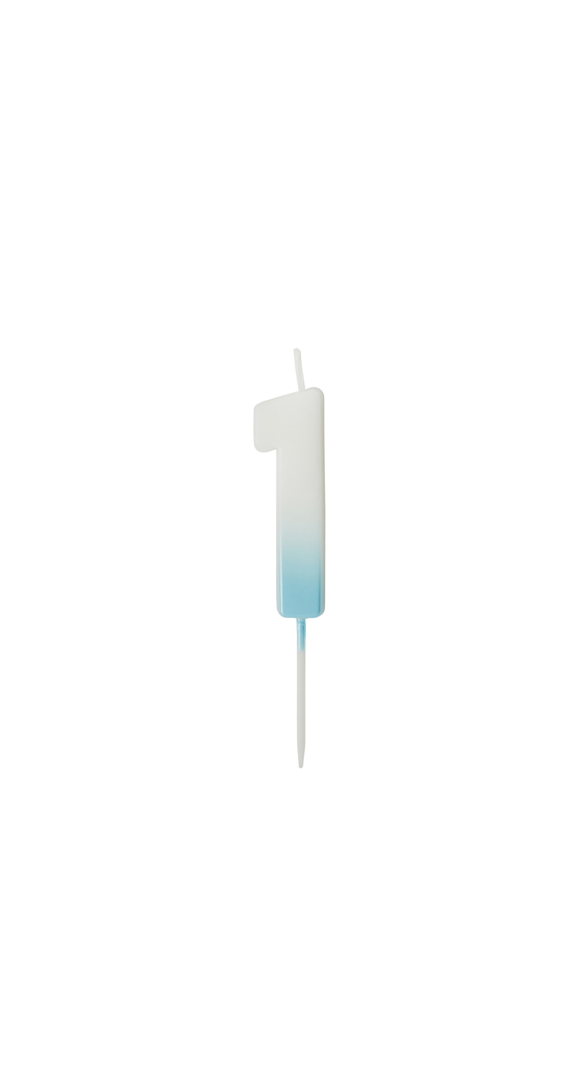 Blue Ombre Number 1 Wax Candle