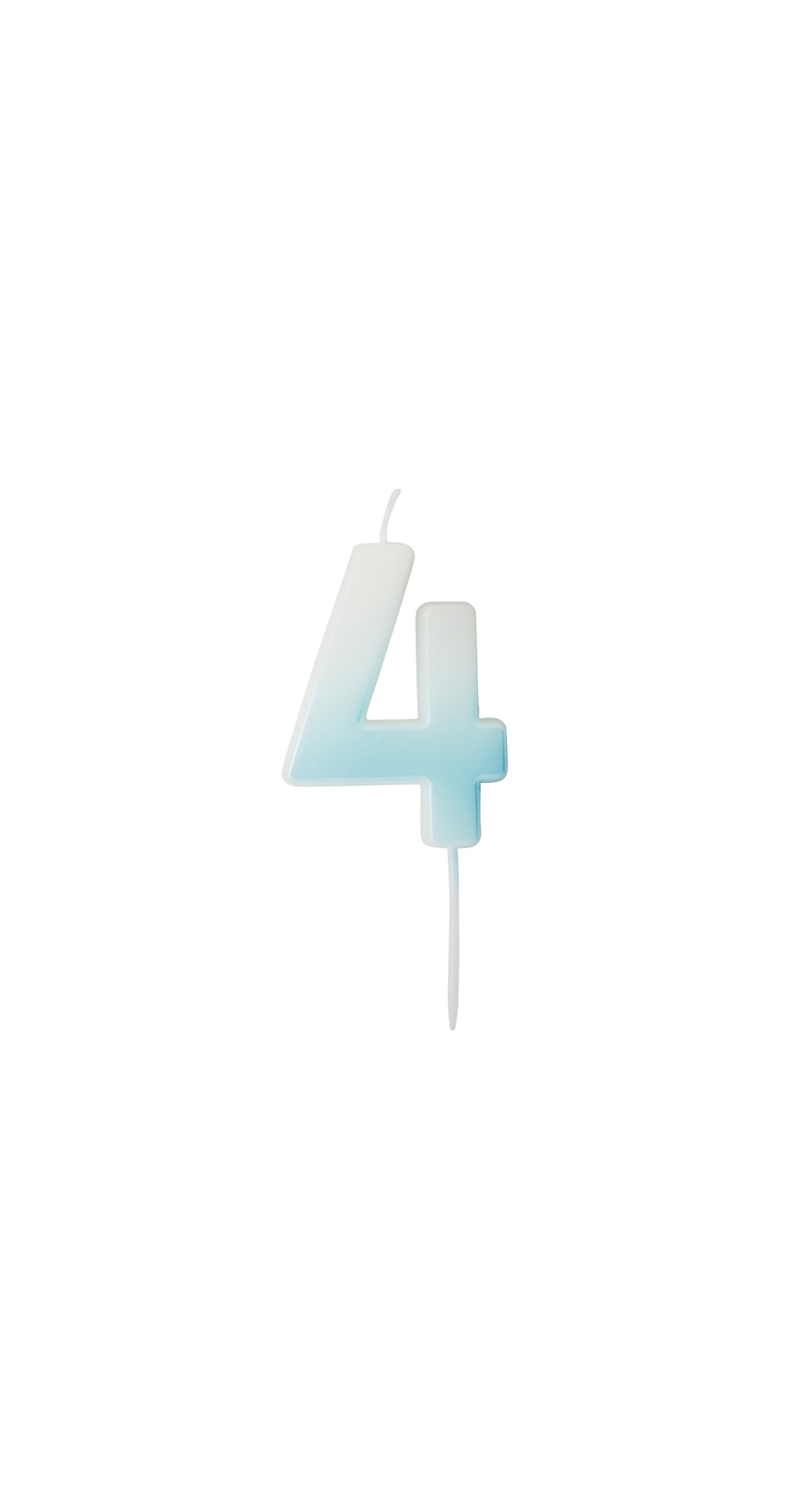 Blue Ombre Number 4 Wax Candle