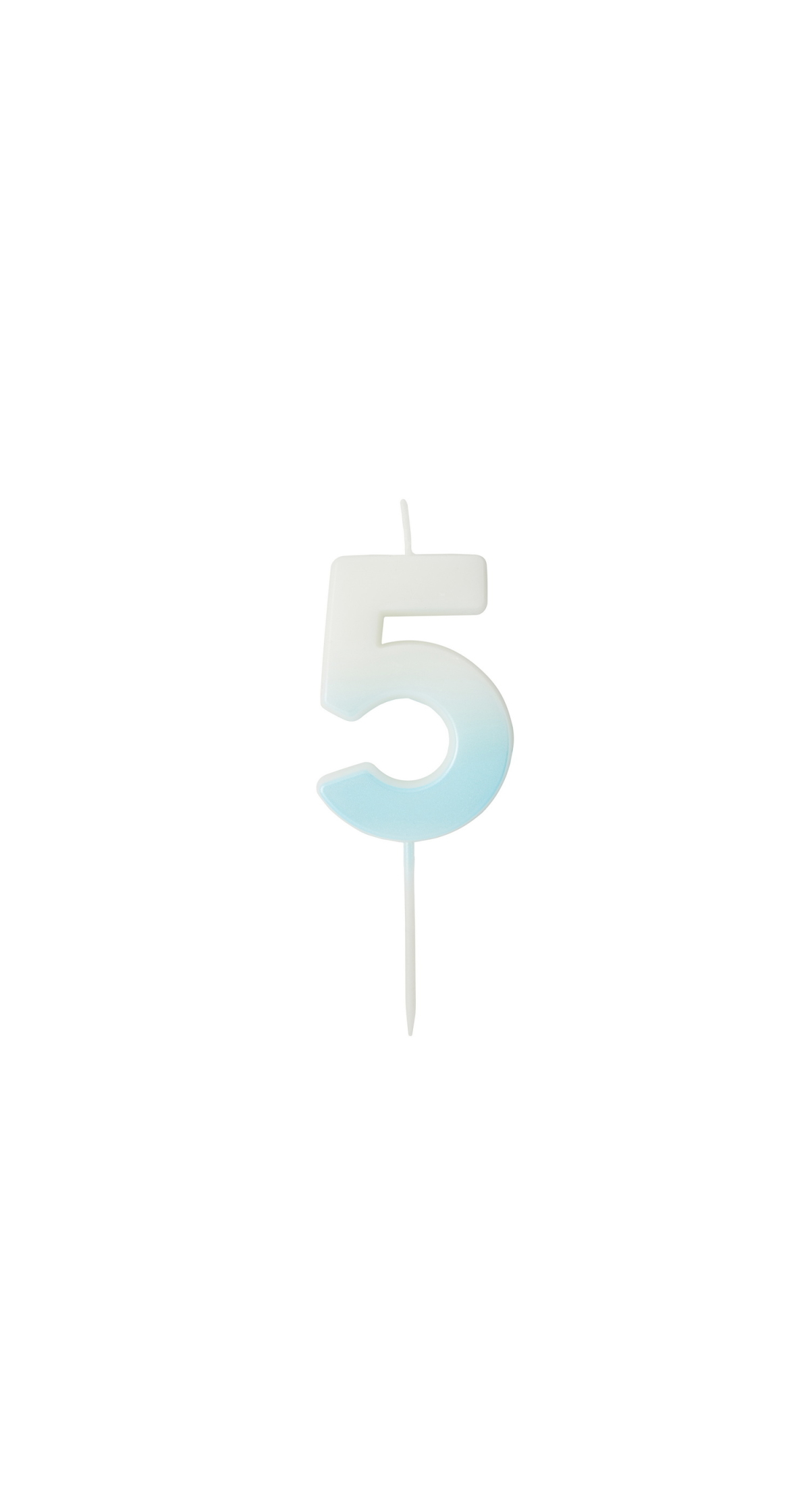 Blue Ombre Number 5 Wax Candle