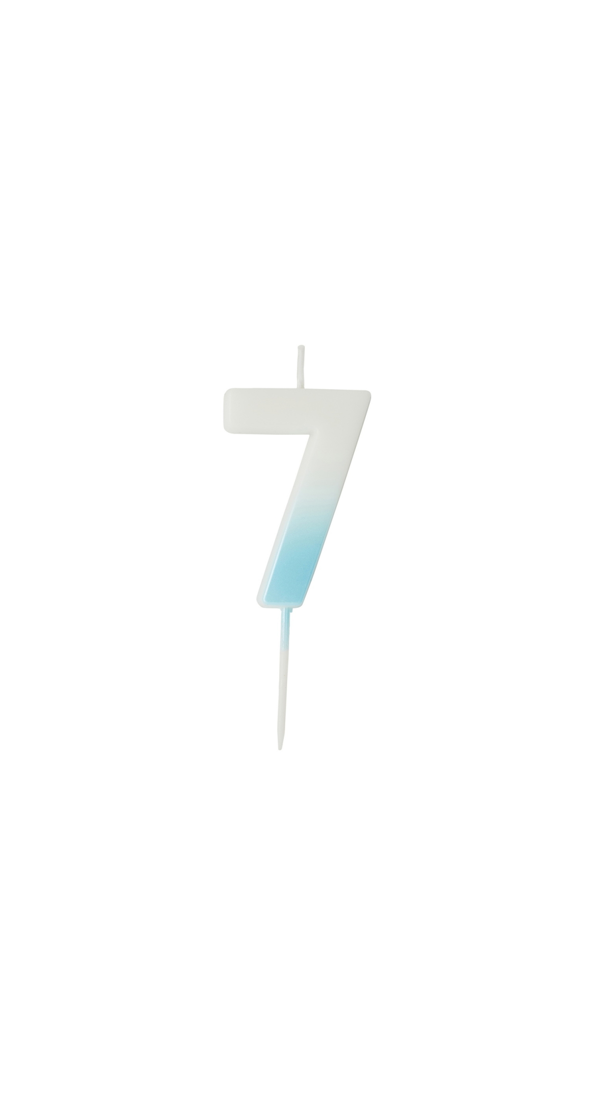 Blue Ombre Number 7 Wax Candle