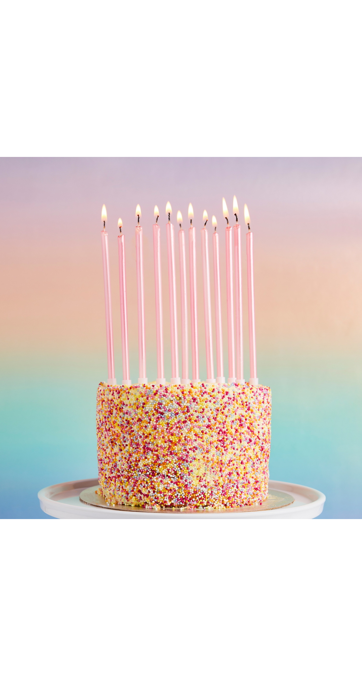 Pink Tall Skinny Wax Candles 12 Pack