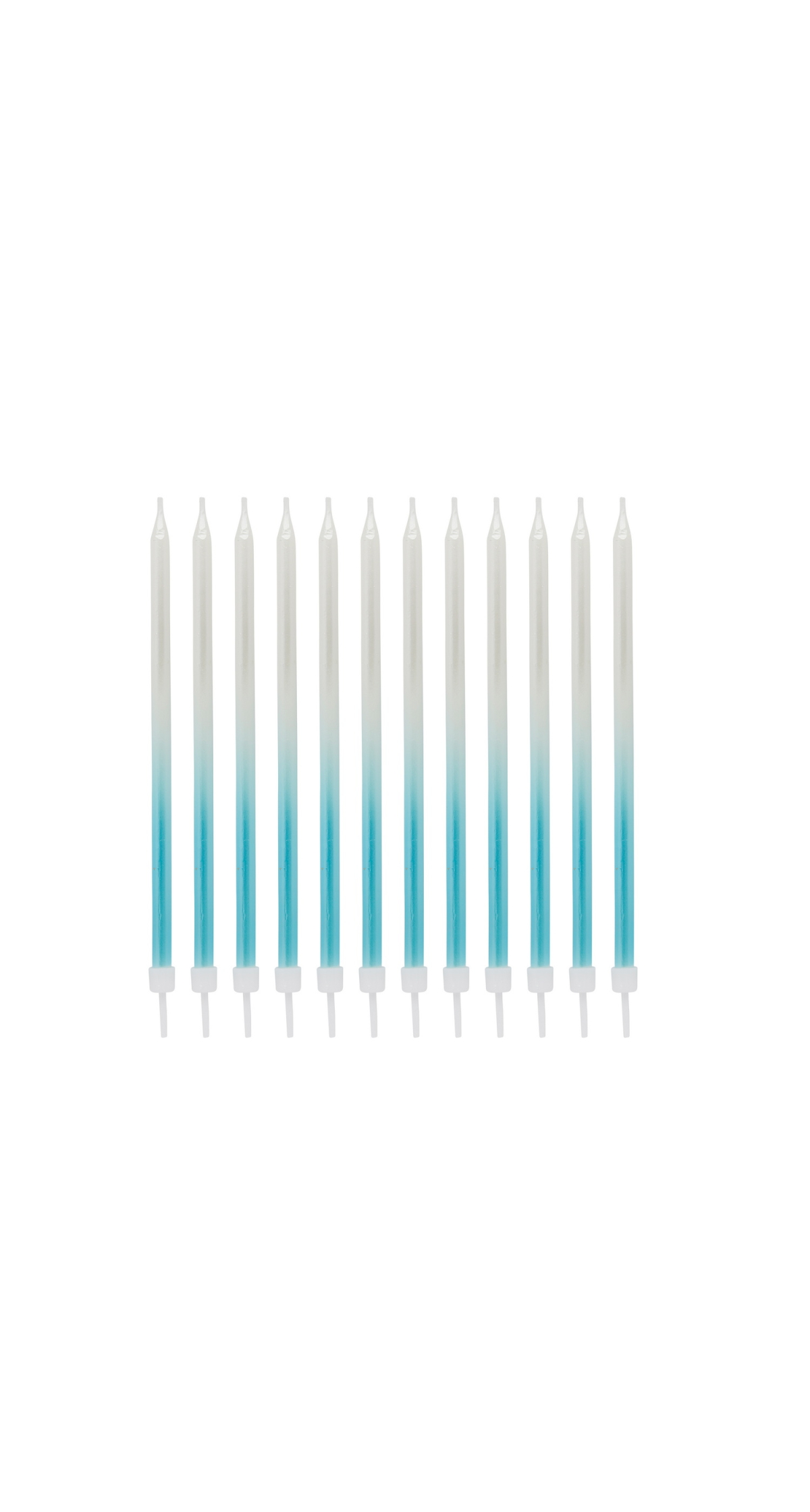 Blue Ombre Tall Skinny Wax Candles 12 Pack - Image 2