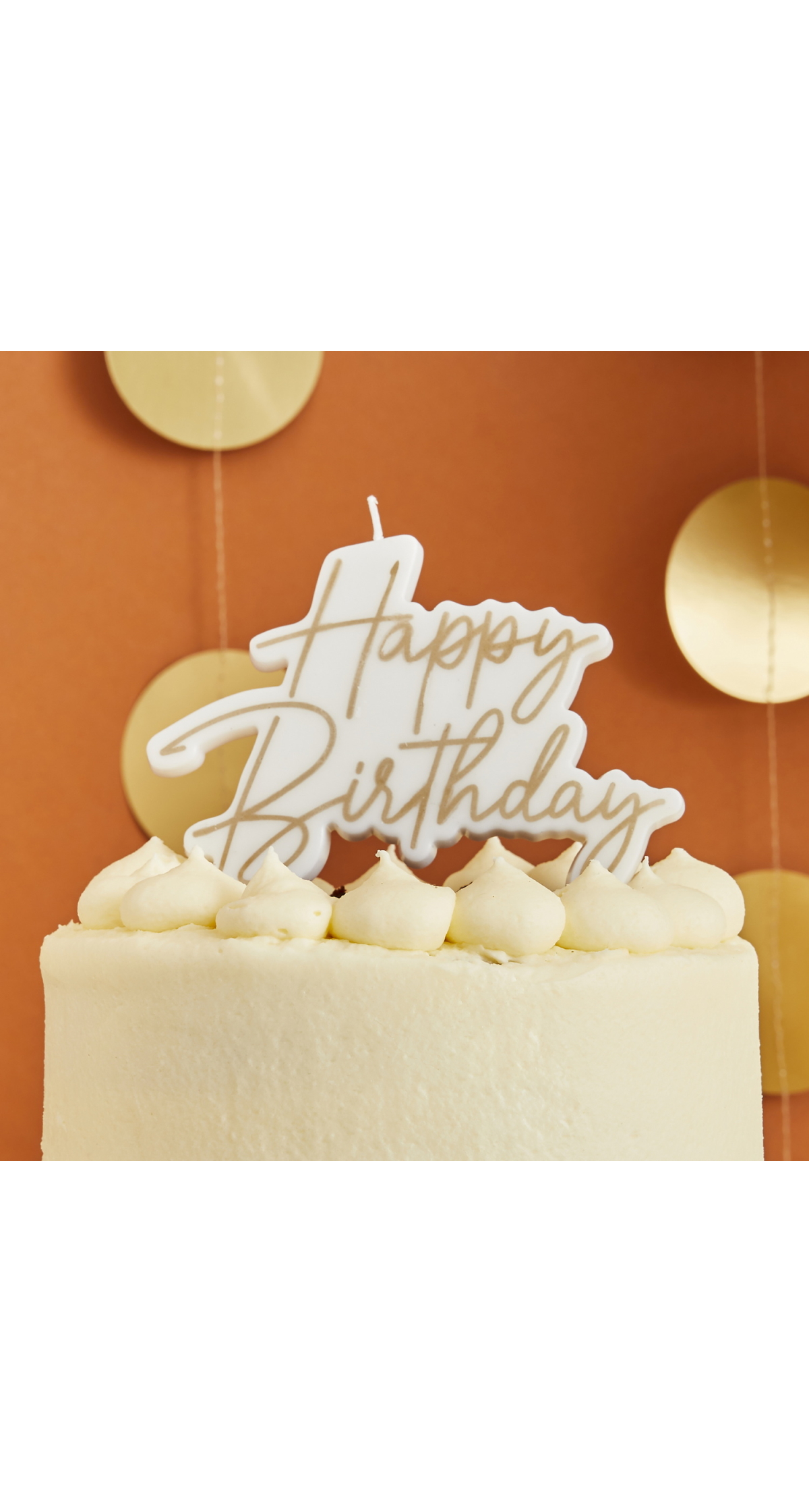 Gold Happy Birthday Wax Candle 1 Pack
