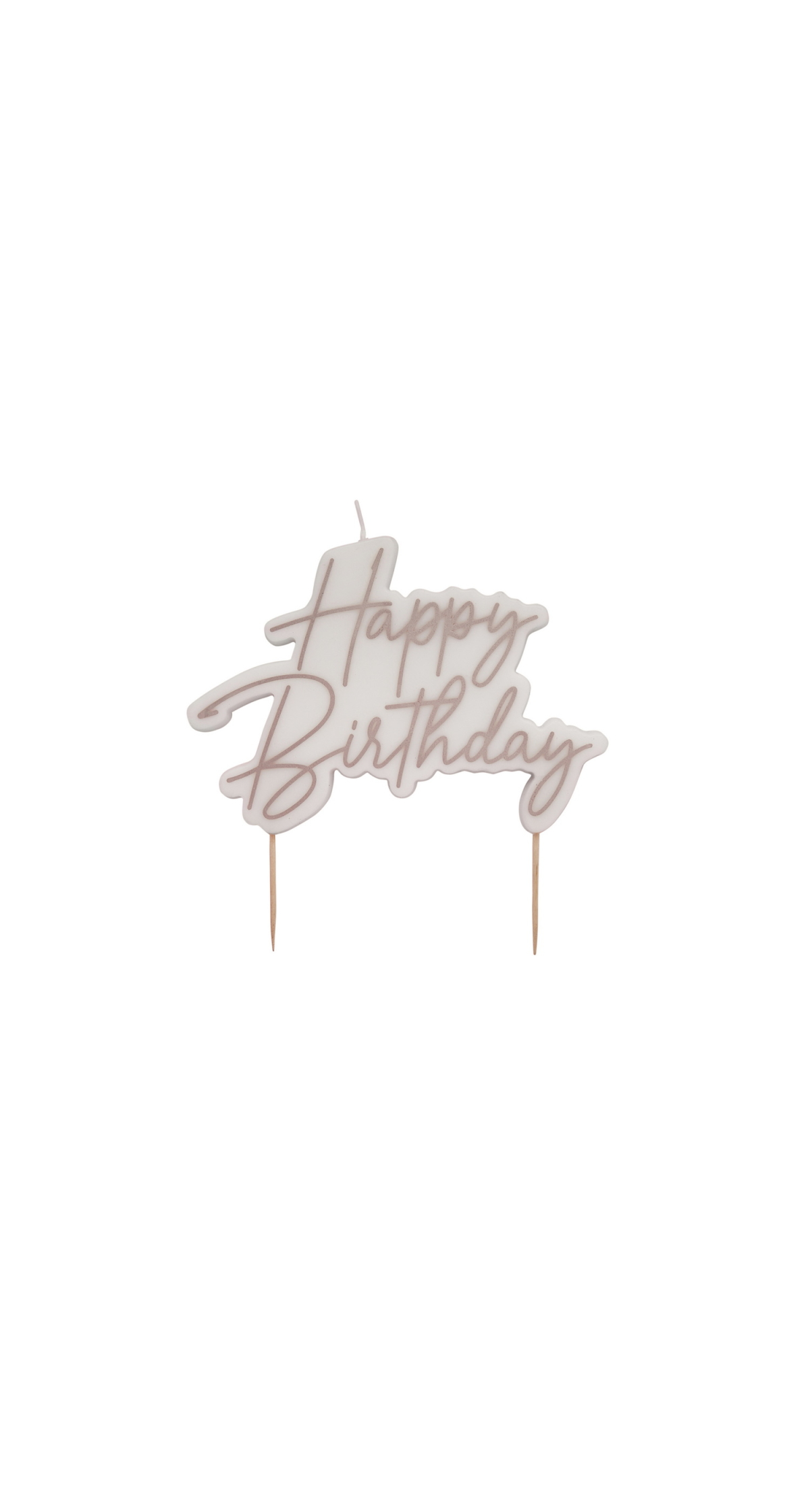 Rose Gold Happy Birthday Wax Candle 1 Pack - Image 2