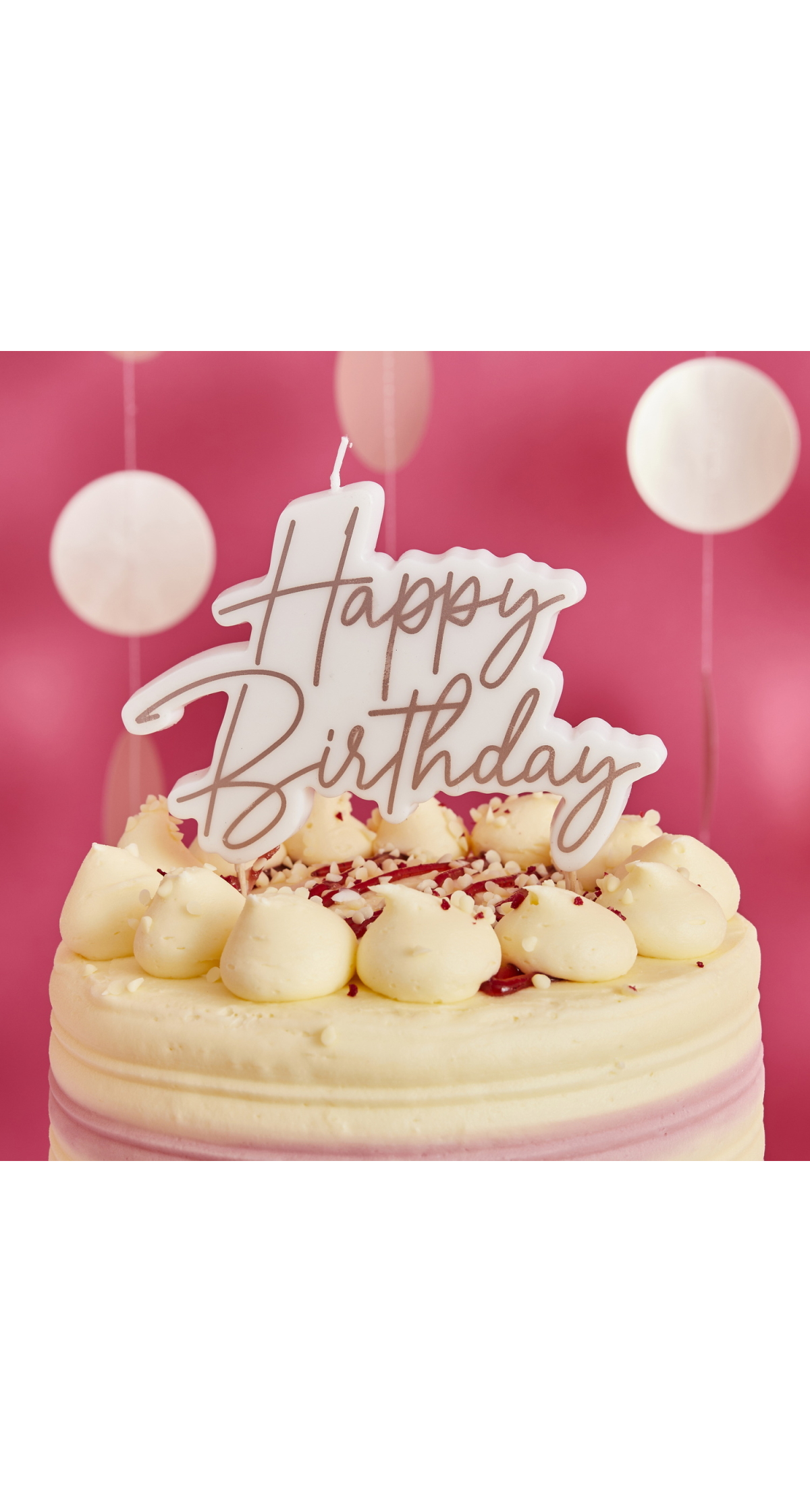 Rose Gold Happy Birthday Wax Candle 1 Pack