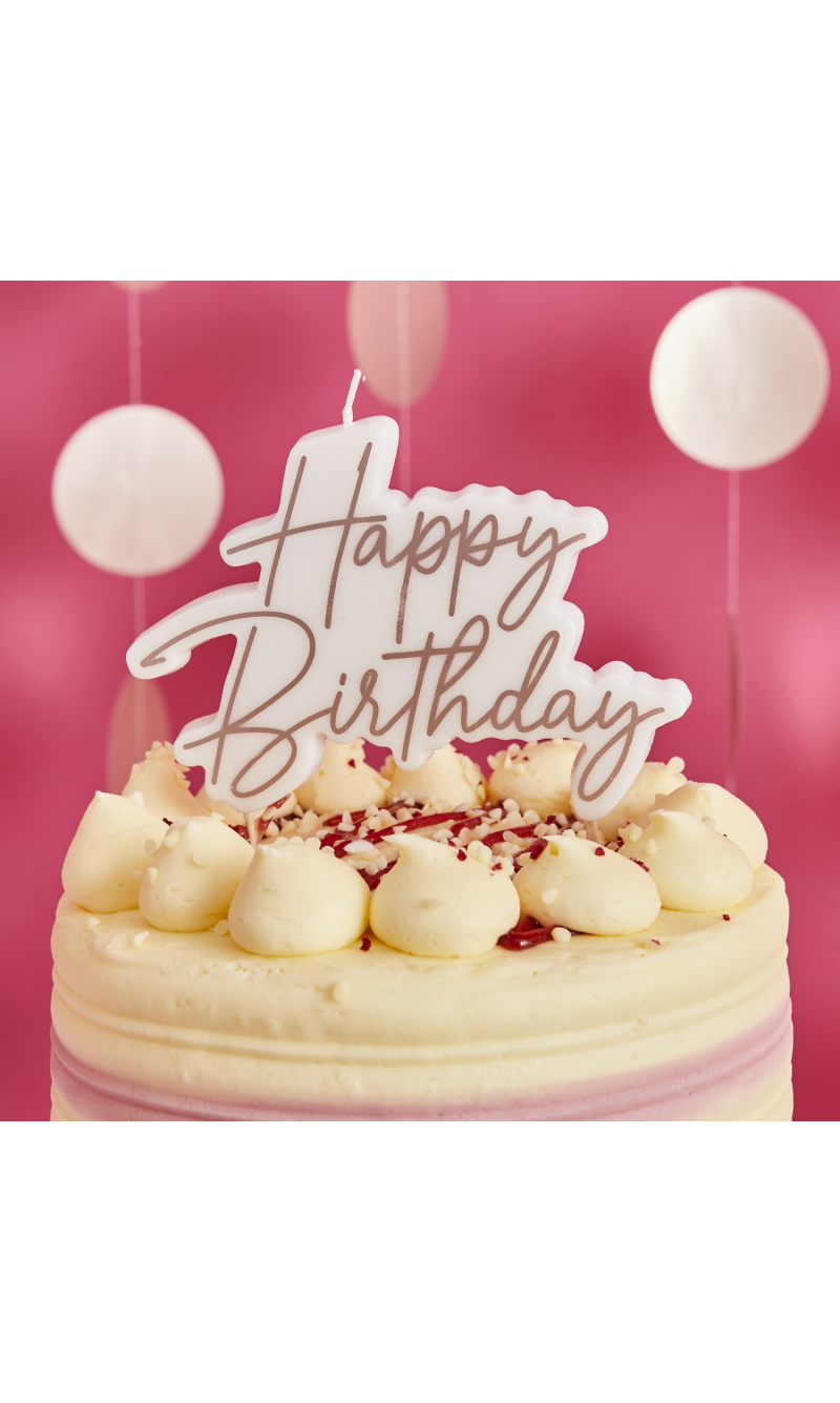 Rose Gold Happy Birthday Wax Candle 1 Pack