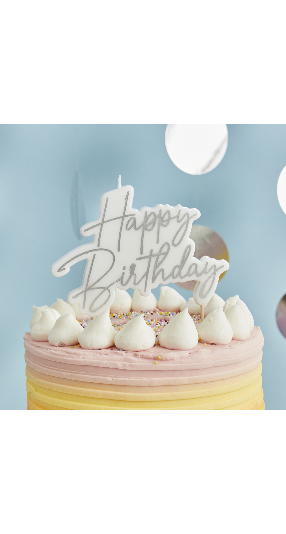 Silverver Happy Birthday Wax Candle 1 Pack