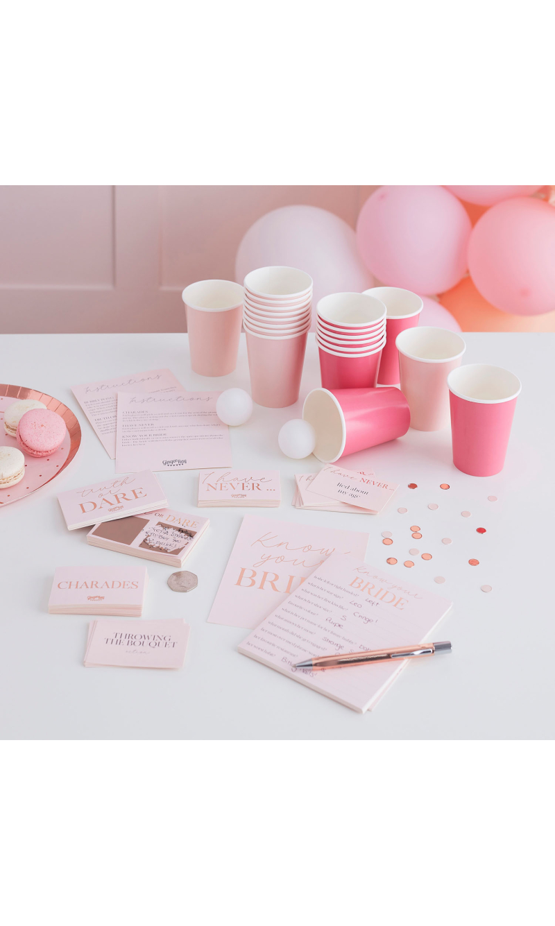 Rose Gold Foiled Hen Party Games Hamper