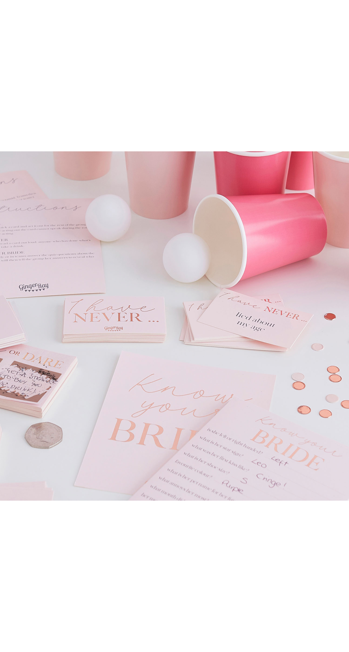 Rose Gold Foiled Hen Party Games Hamper - Image 2