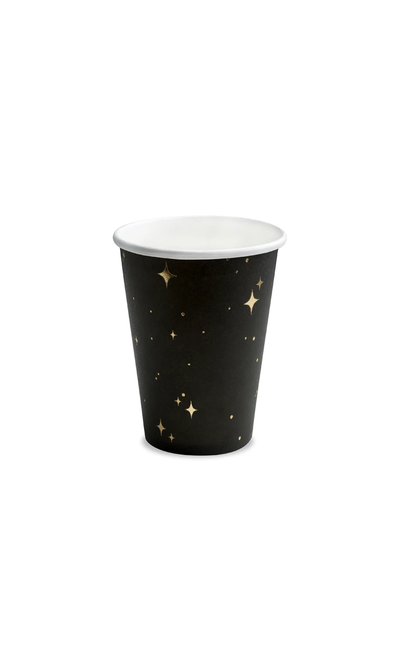 Black & Gold Cups, 260ml (1pkt / 6pc)