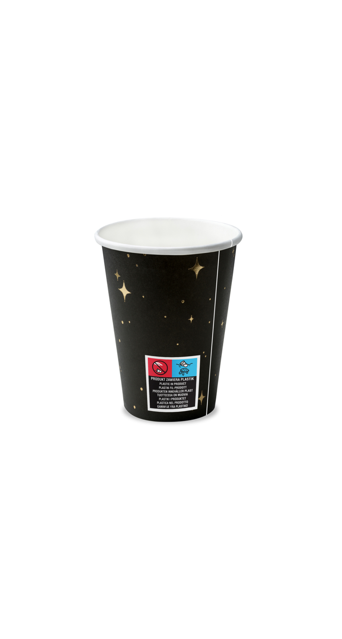 Black & Gold Cups, 260ml (1pkt / 6pc) - Image 3