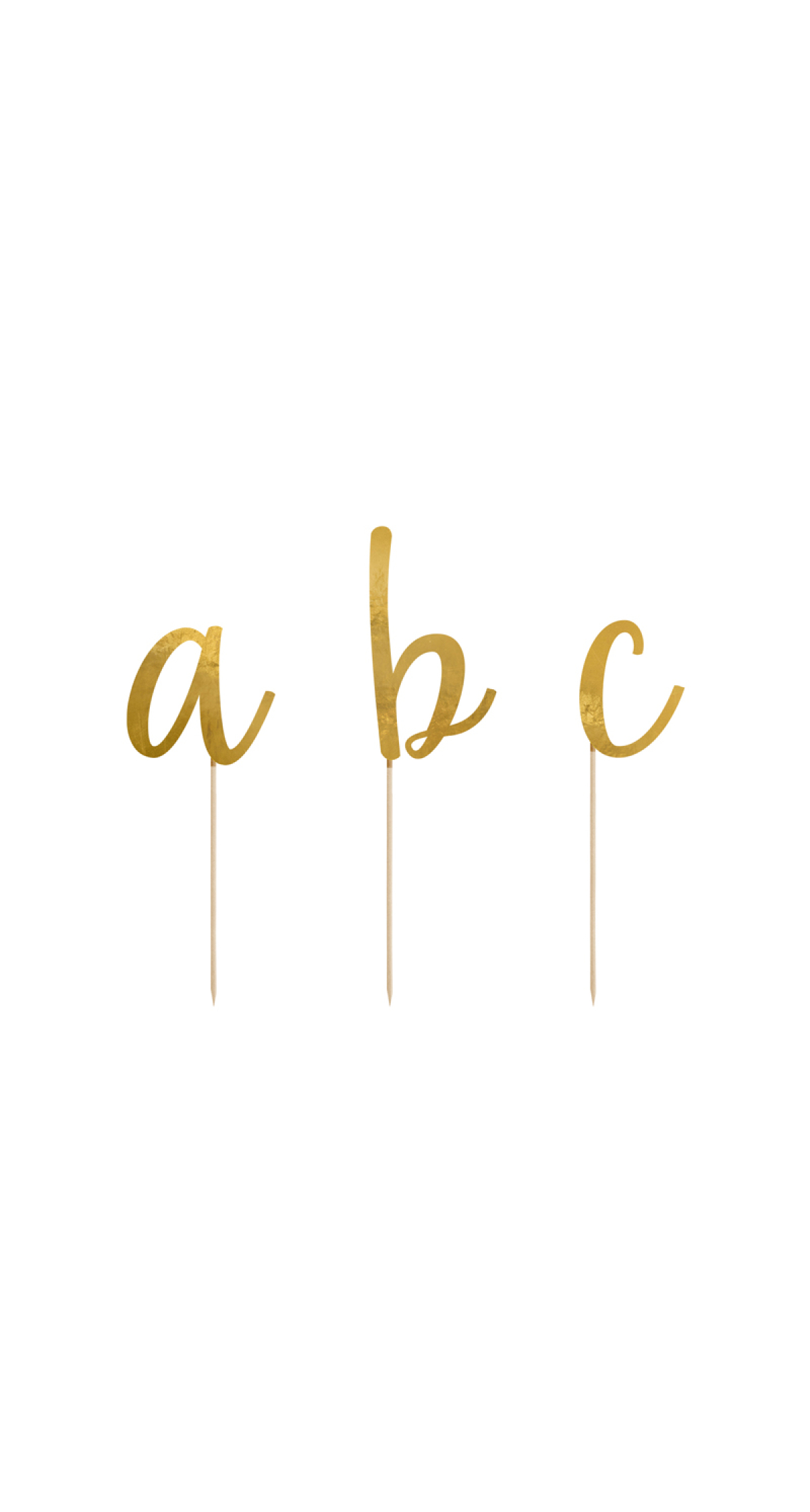 Cake Toppers Alphabet, Gold, 9.5-12cm (1pkt / 53pc) - Image 4