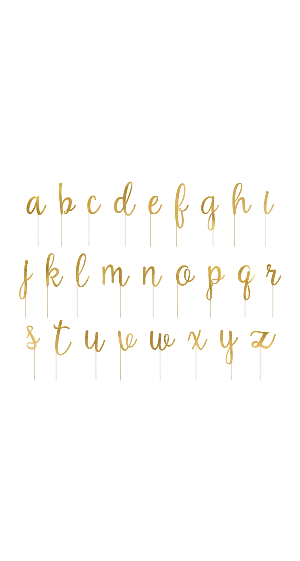 Cake Toppers Alphabet, Gold, 9.5-12cm (1pkt / 53pc) - Image 5