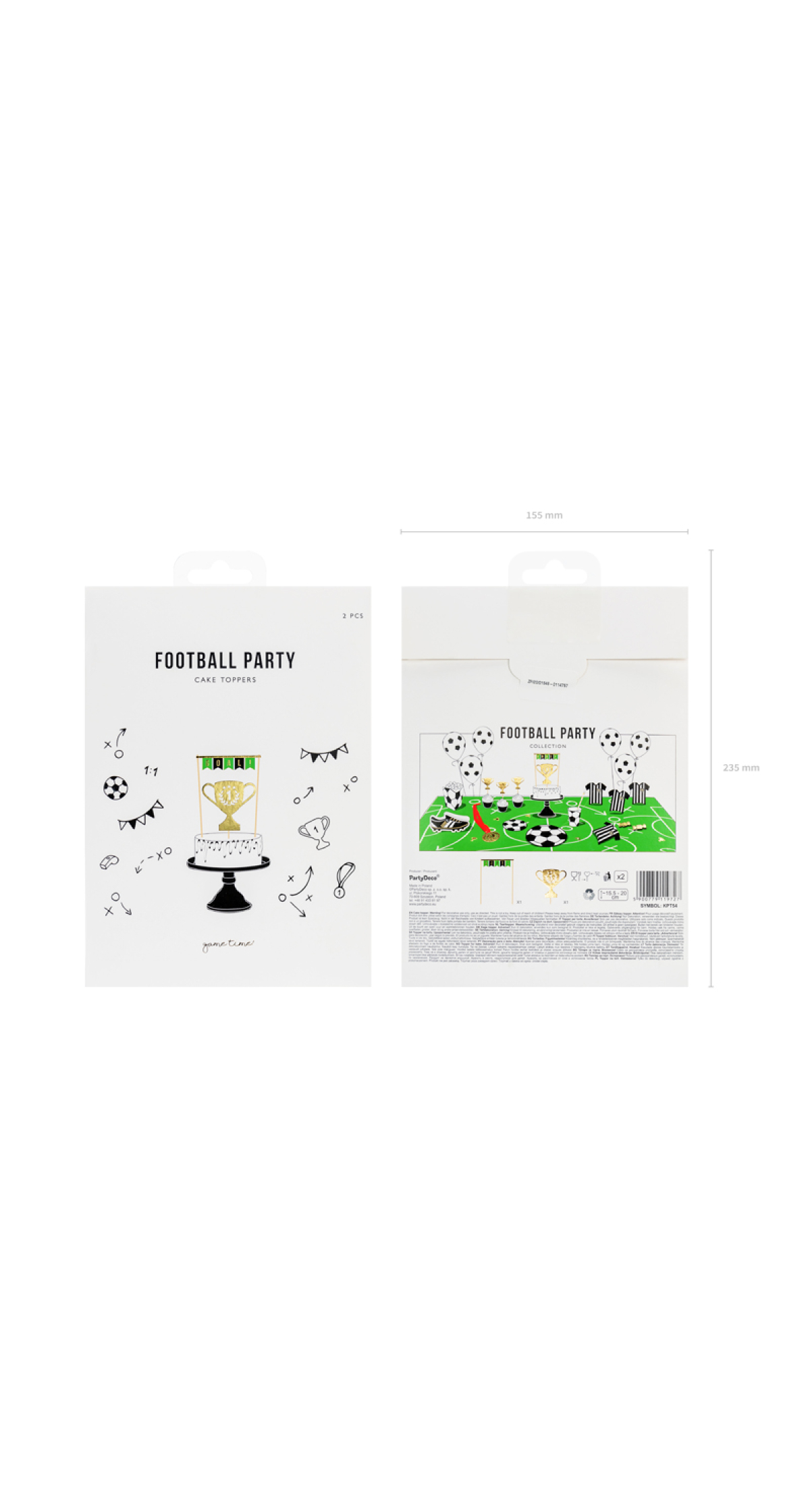 Football Cake Topper, 15.5-20cm (1pkt / 2pc) - Image 5
