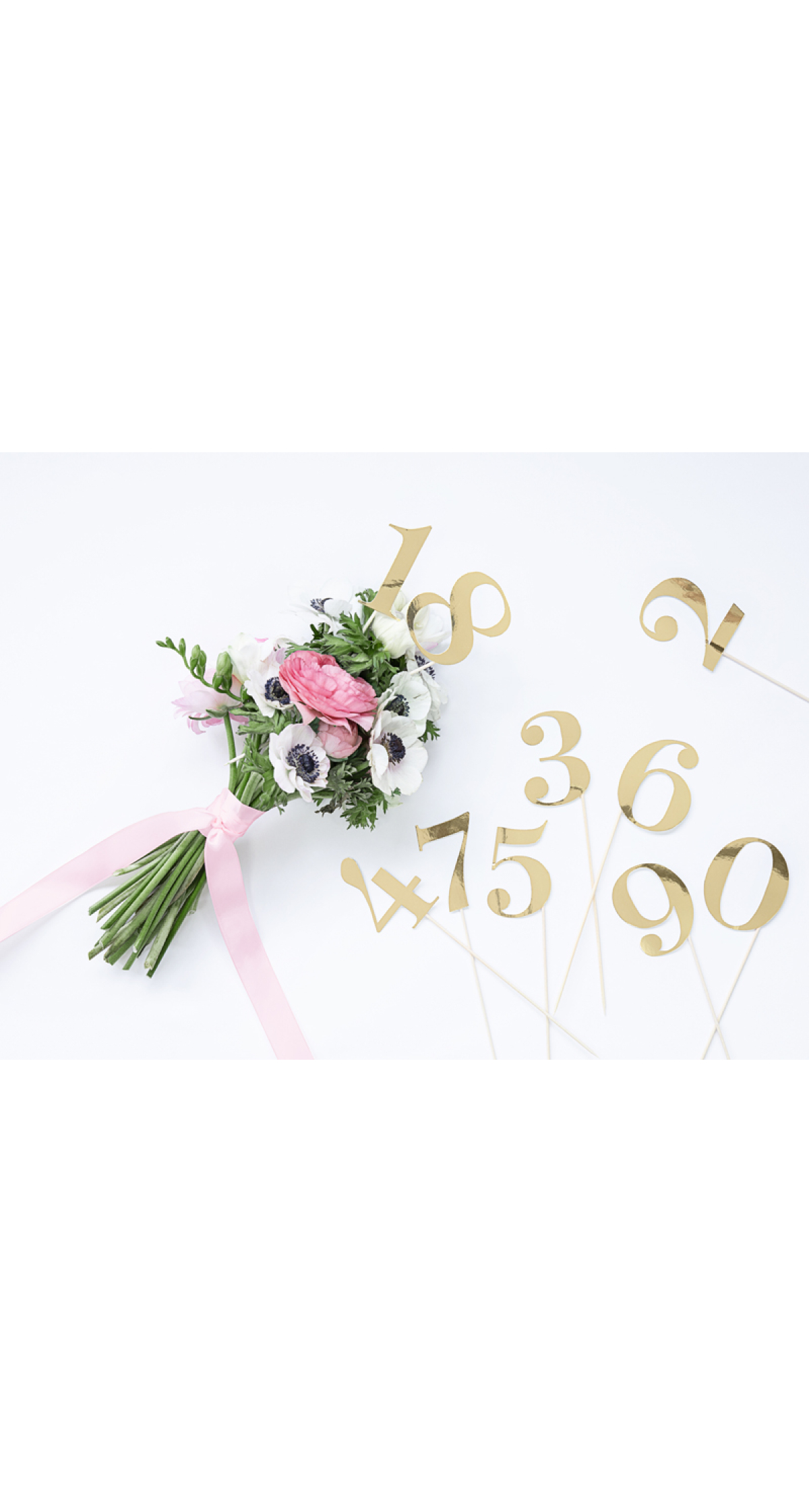 Cake Topper Numbers, Gold, 25.5-26.5cm (1pkt / 11pc) - Image 7