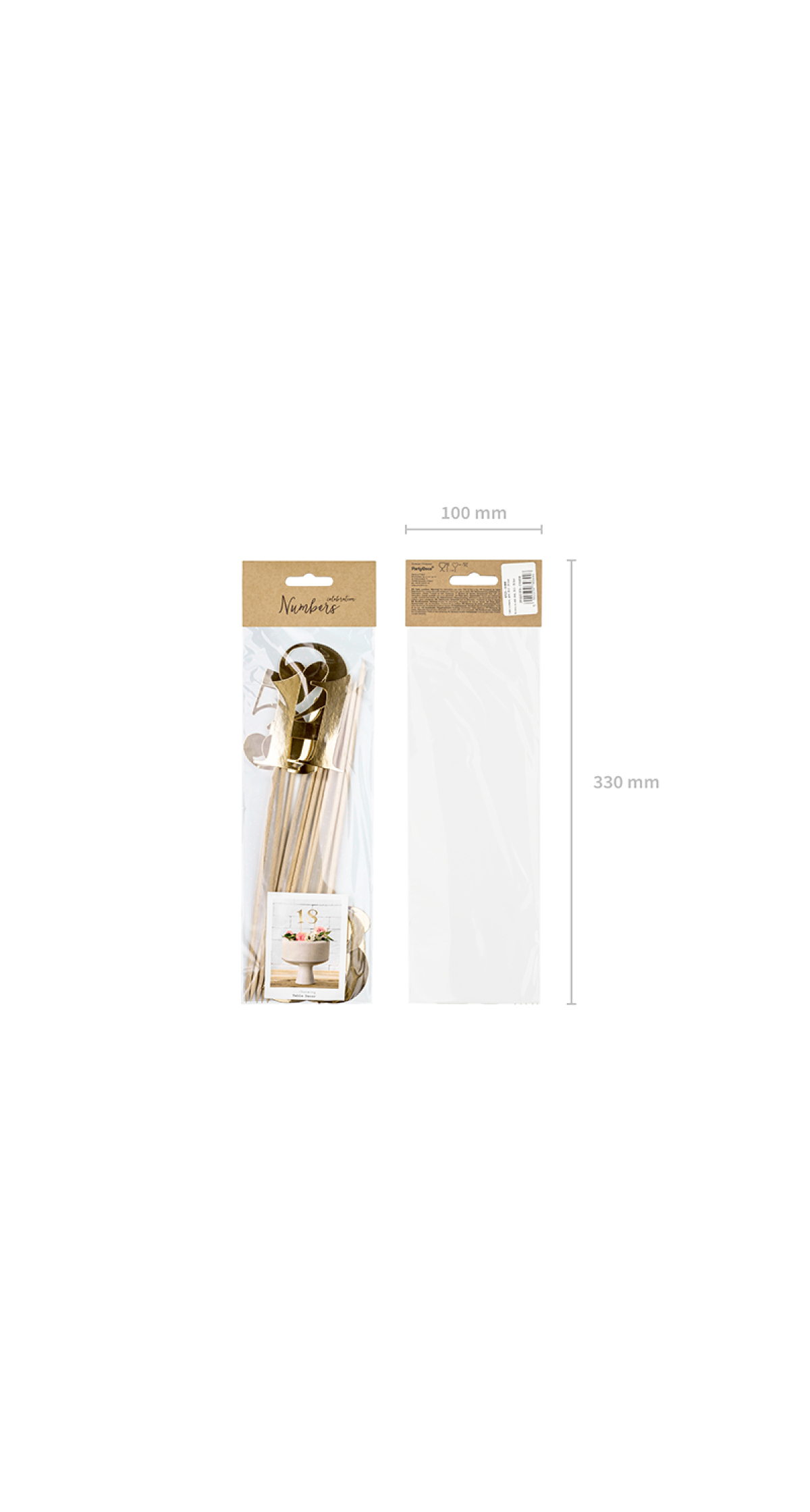 Cake Topper Numbers, Gold, 25.5-26.5cm (1pkt / 11pc) - Image 9