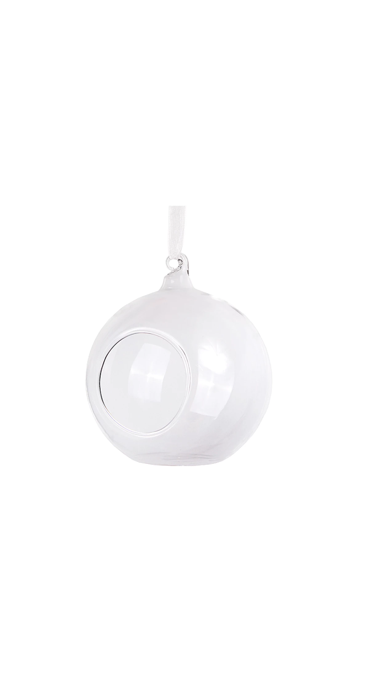 Glass Balls With Ribbon 10cm - 1pc