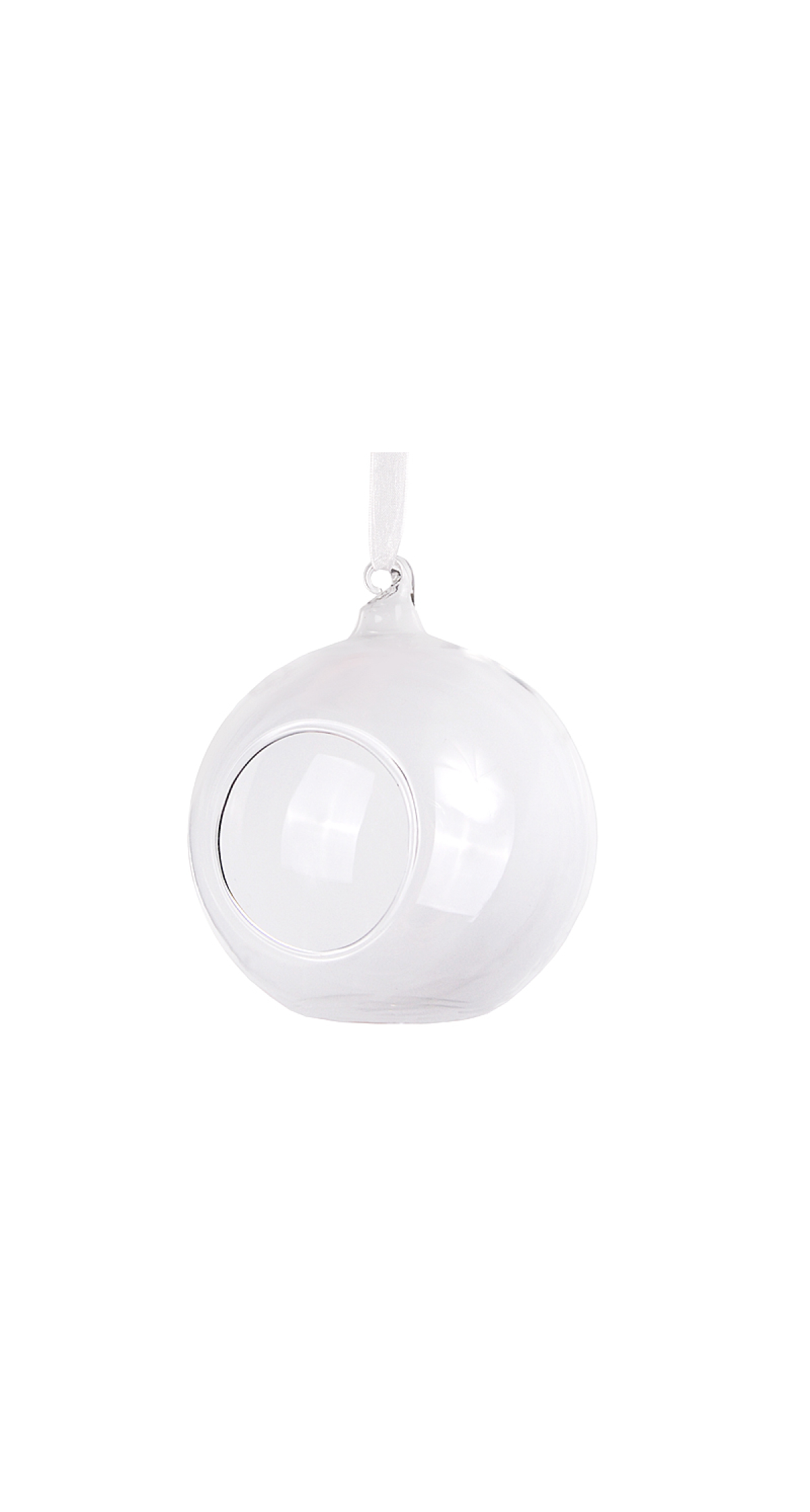 Glass Balls With Ribbon 10cm - 1pc