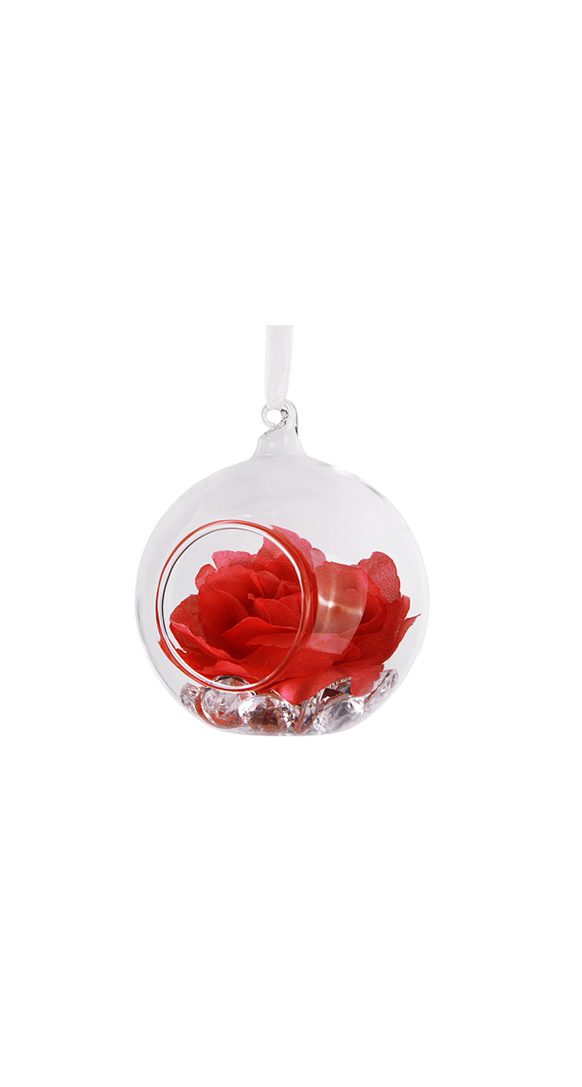 Glass Balls With Ribbon 10cm - 1pc - Image 3