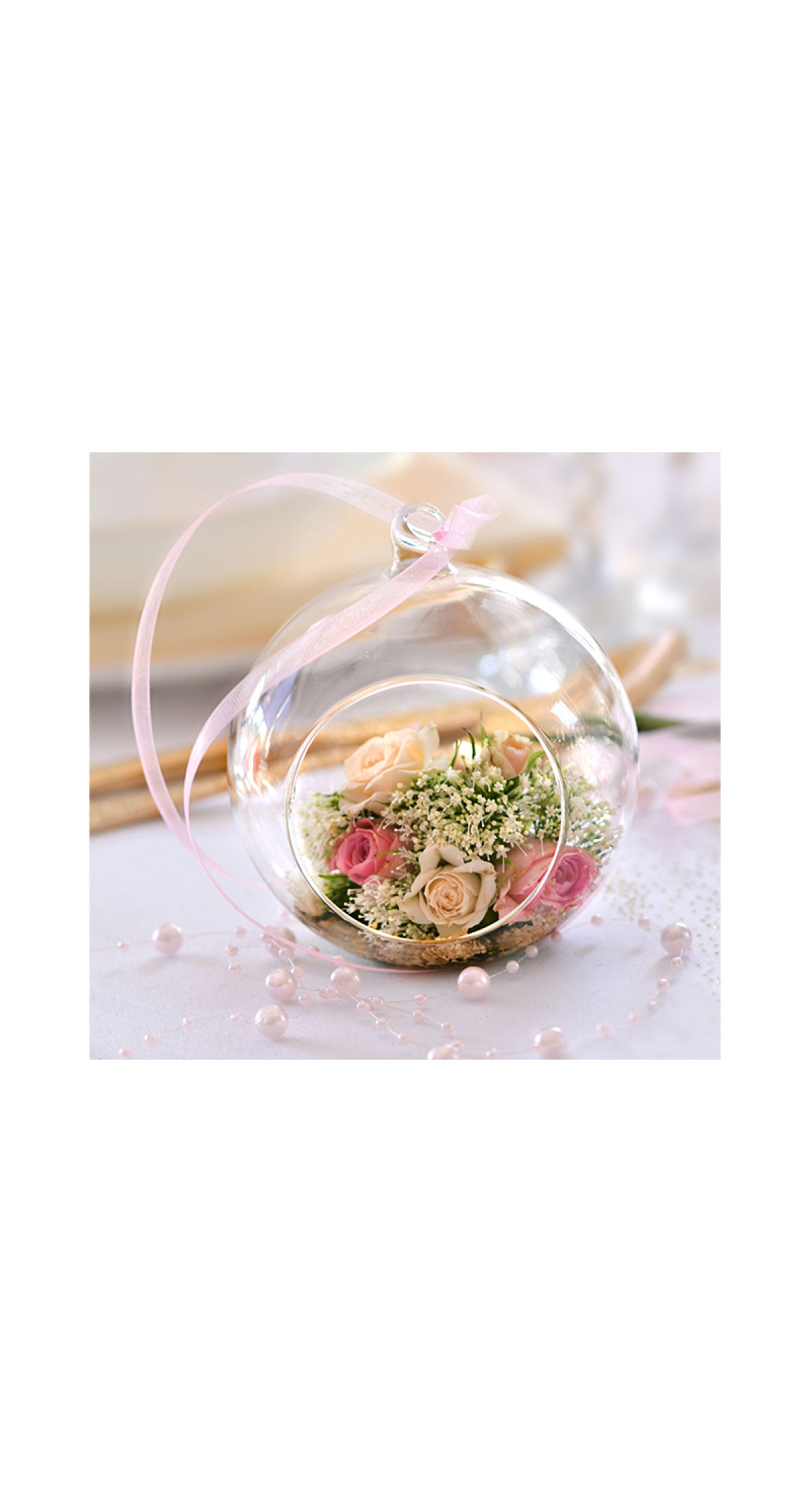 Glass Balls With Ribbon 10cm - 1pc - Image 5