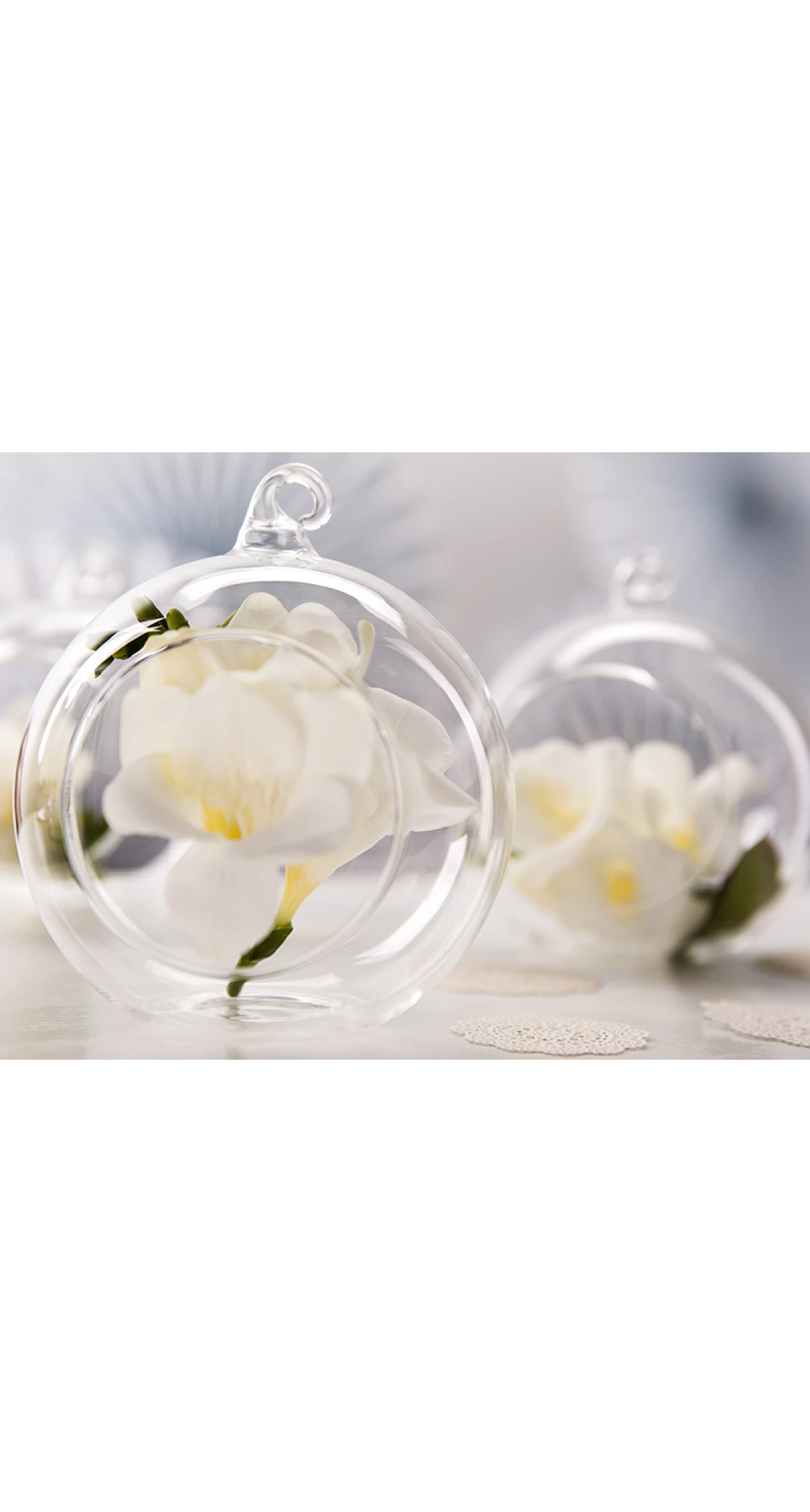 Glass Balls With Ribbon 10cm - 1pc - Image 5