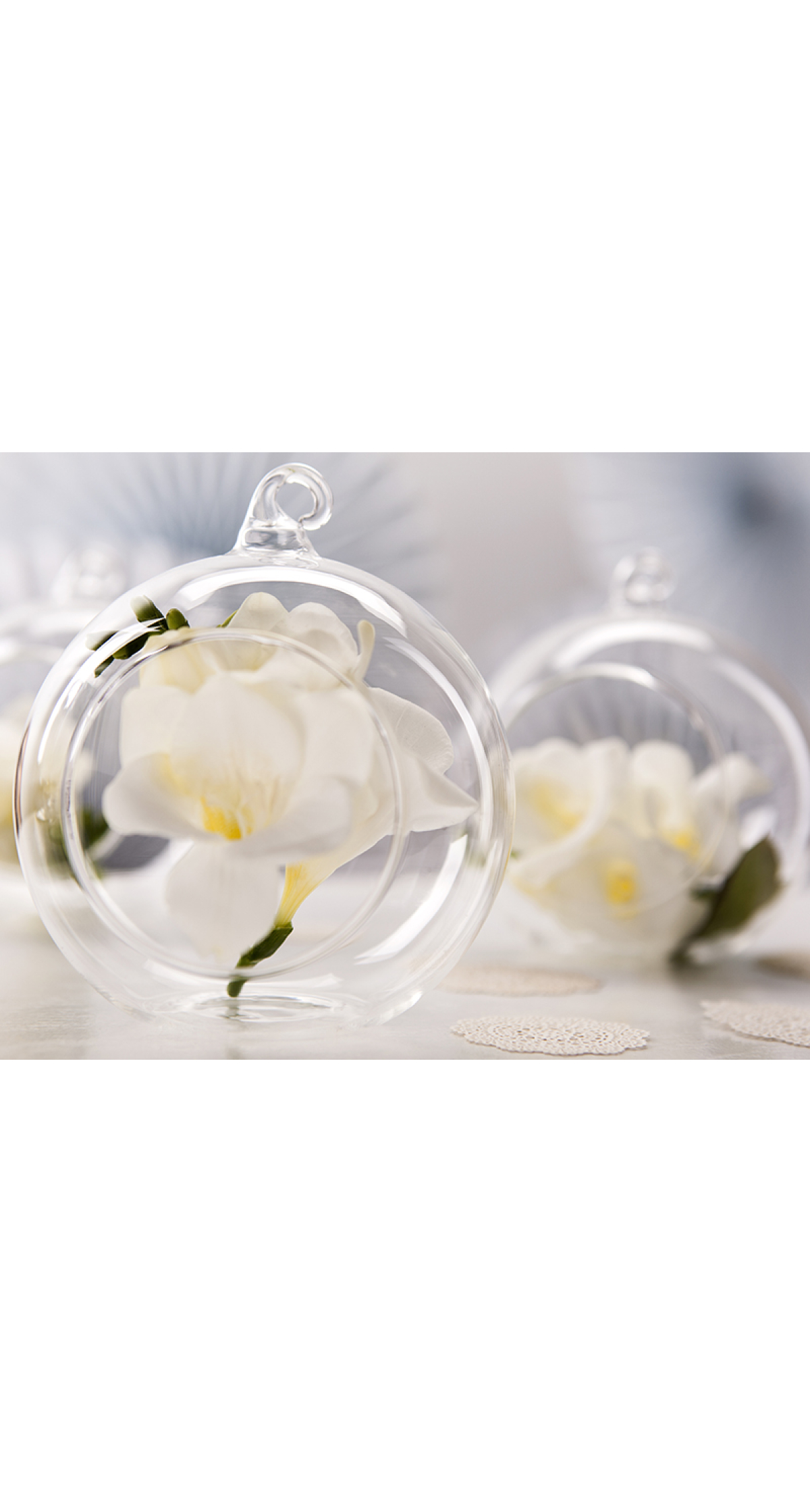 Glass Balls With Ribbon 10cm - 1pc - Image 6