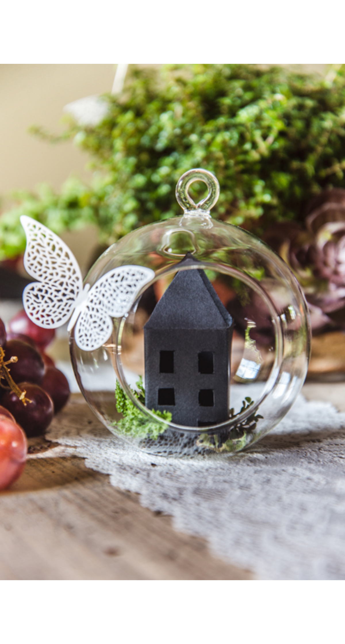 Glass Balls With Ribbon 10cm - 1pc - Image 8