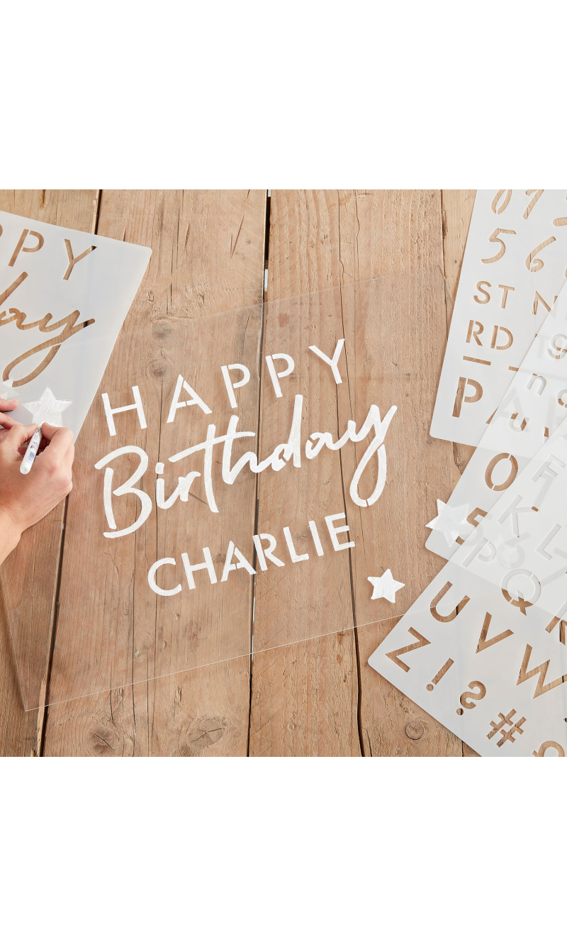 Birthday Number and Letter Stencils